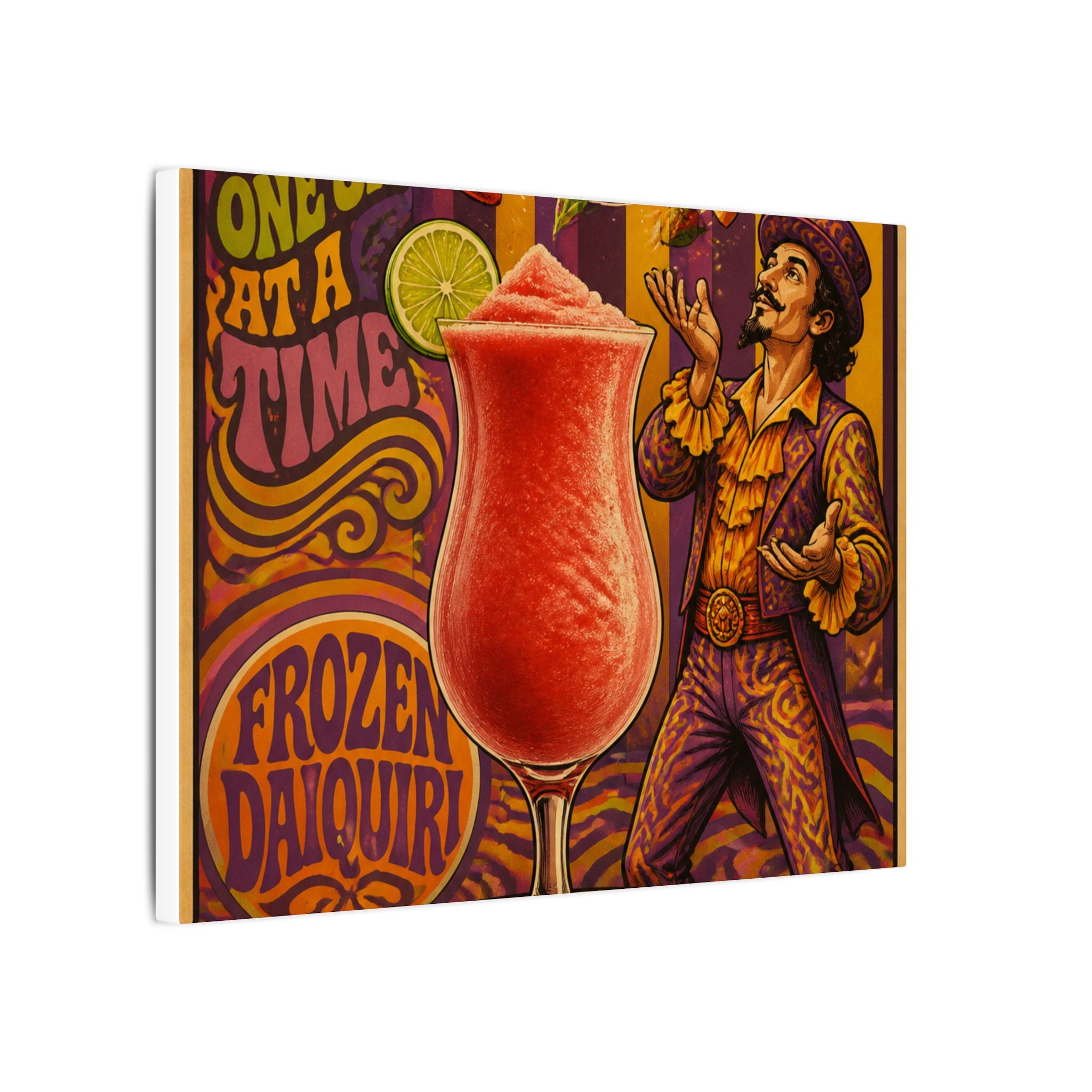 Daiquiri Fruit Juggler Wall Art Canvas 24×36 Psychedelic Dining Room Decor Maximalist Print
