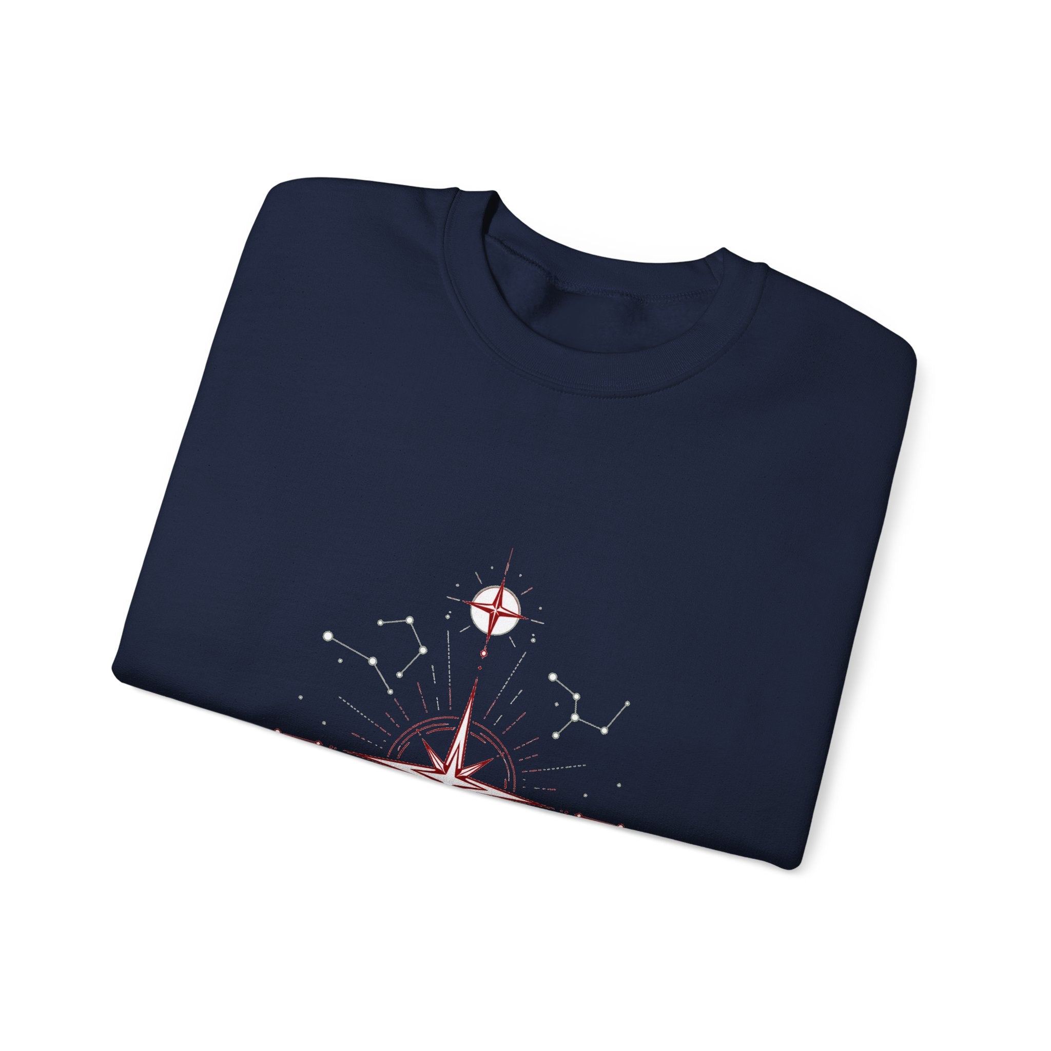 Matching Couple Sweatshirt - Shooting Star & North Star Matching Couple Crewneck Sweatshirt Minimalist Art His Hers Valentine Gift - Design B