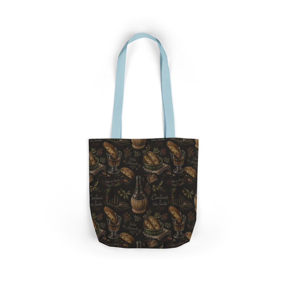 Biscotti & Vin Santo Canvas Tote Bag Mediterranean Kitchen Chalk Art Design Italian Cottagecore Gift