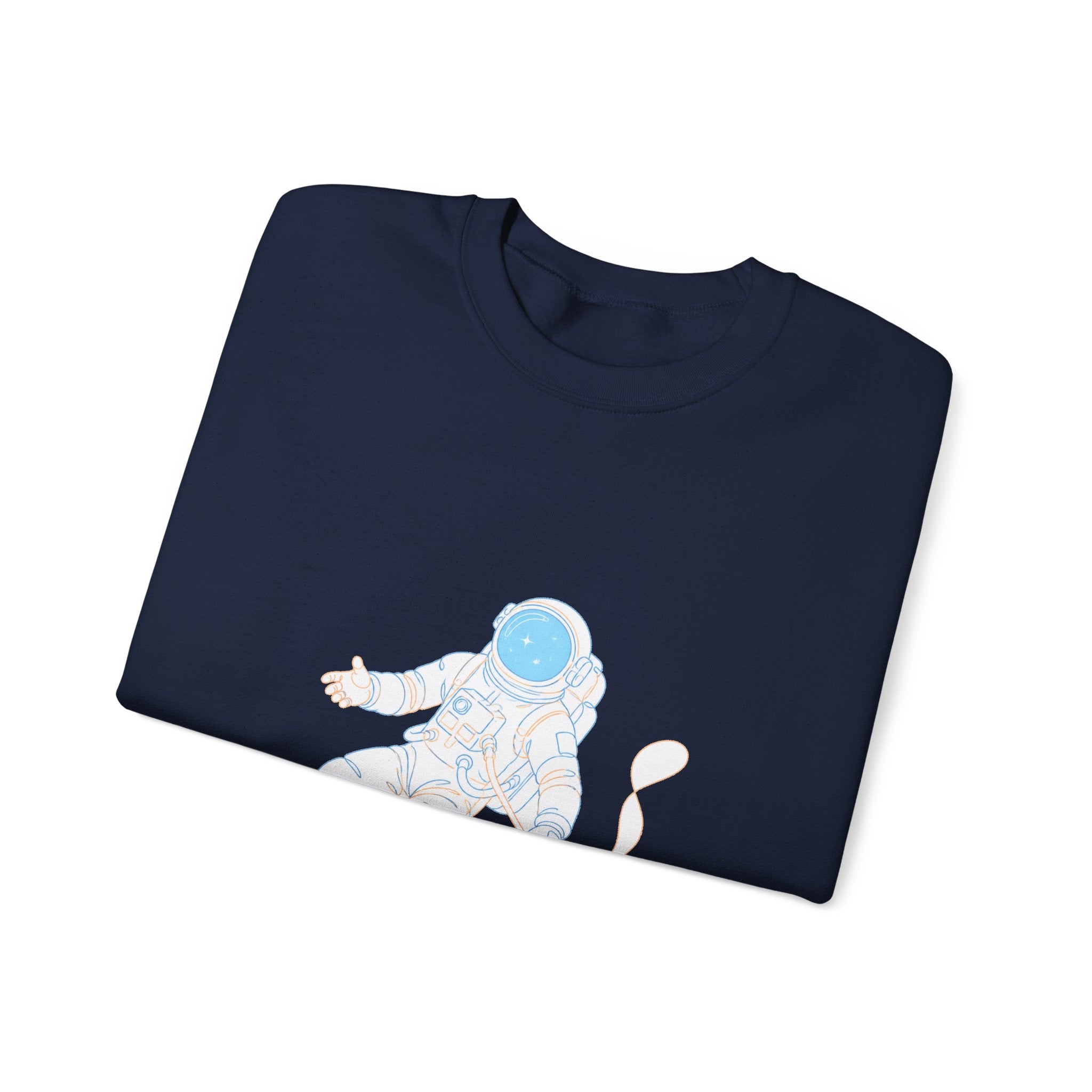 Matching Couple Sweatshirt - Astronaut & Planet Matching Couple Premium Fleece Sweatshirt Minimalist Art His Hers Christmas Gift - Design A