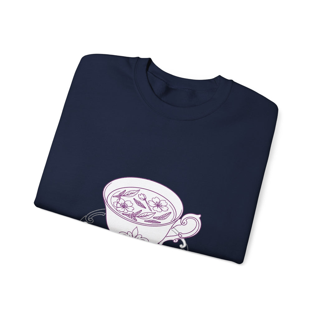 Matching Couple Sweatshirt - Coffee & Tea Matching Couple Comfort Colors Crew Minimalist Art His Hers Christmas Gift - Design B