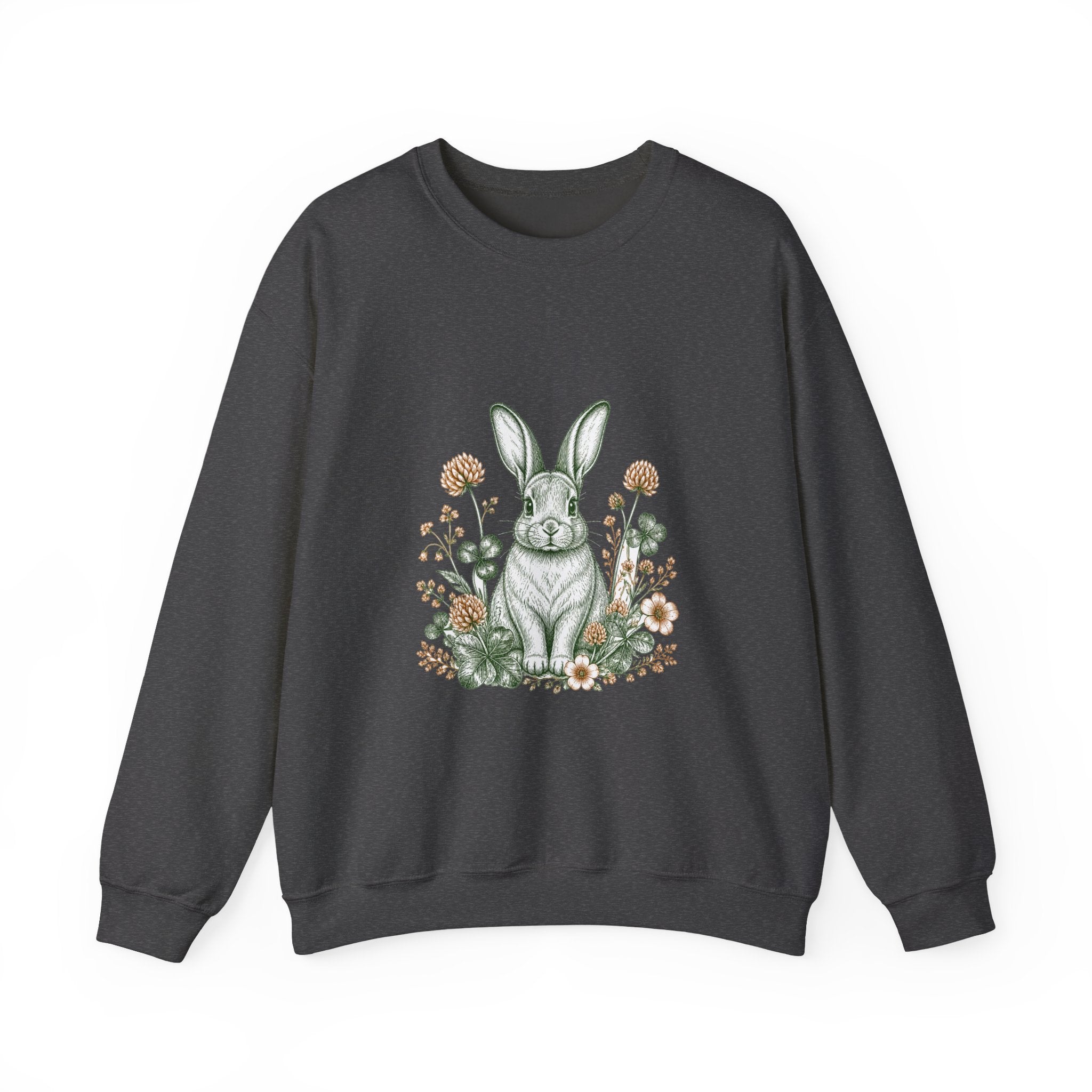 Matching Couple Sweatshirt - Fox & Rabbit Matching Couple Comfort Colors Crew Hand-Drawn Art His Hers Anniversary Gift - Design B