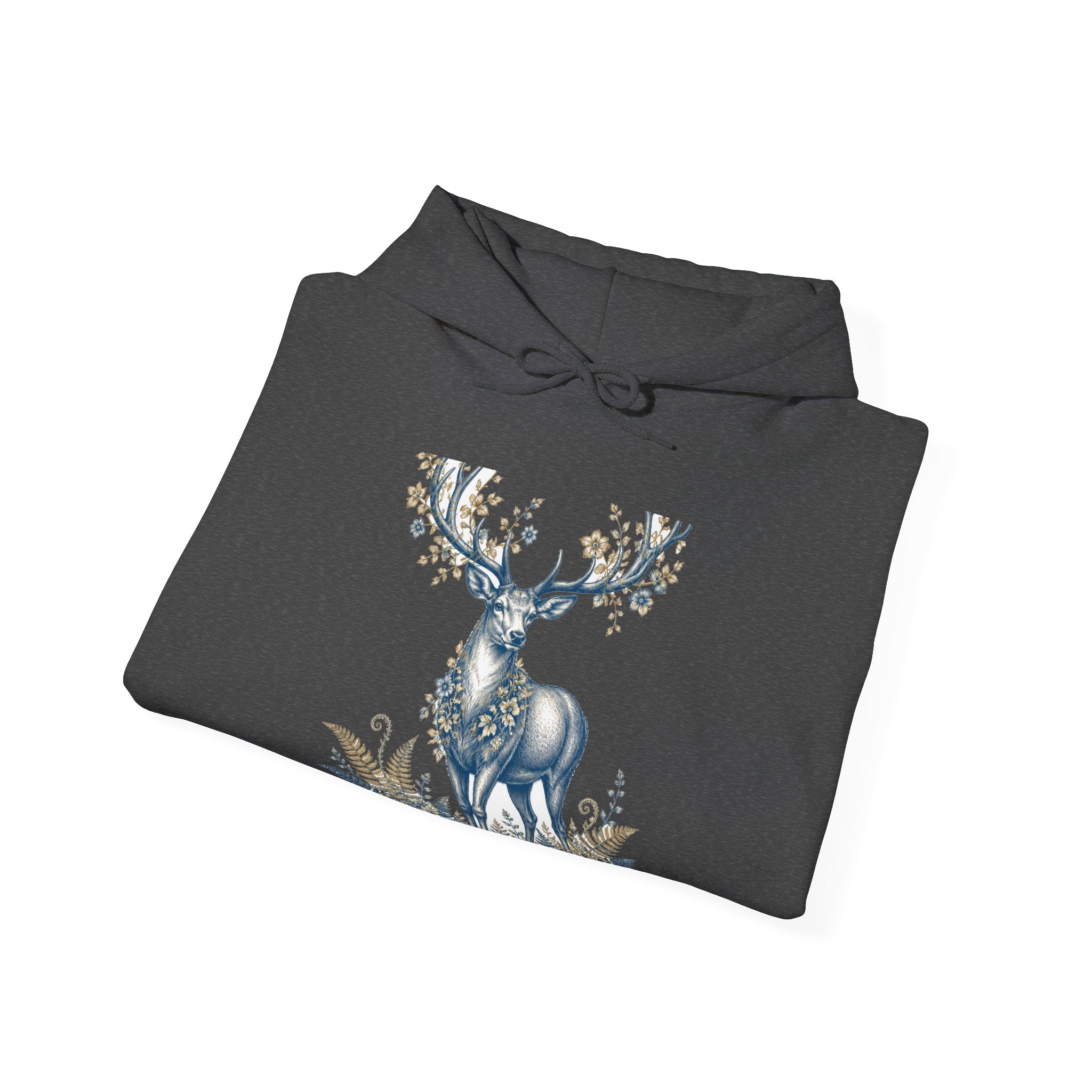 Matching Couple Sweatshirt - Bear & Deer Matching Couple Hooded Sweatshirt Vintage Art His Hers Wedding Gift - Design B