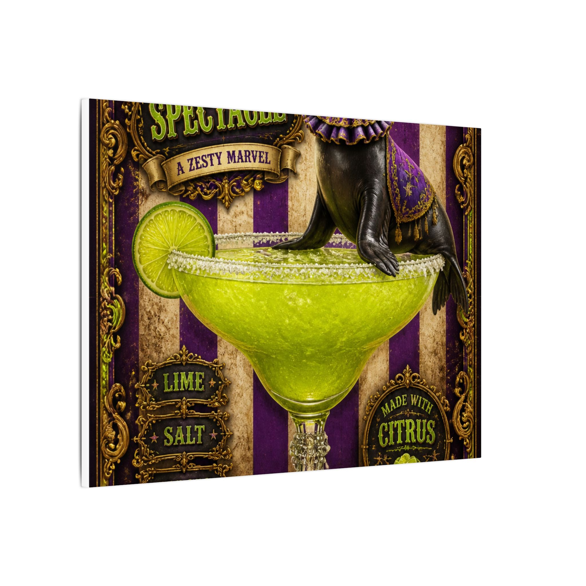Margarita Balancing Seal Wall Art Canvas 16×20 Baroque Home Office Decor Maximalist Print