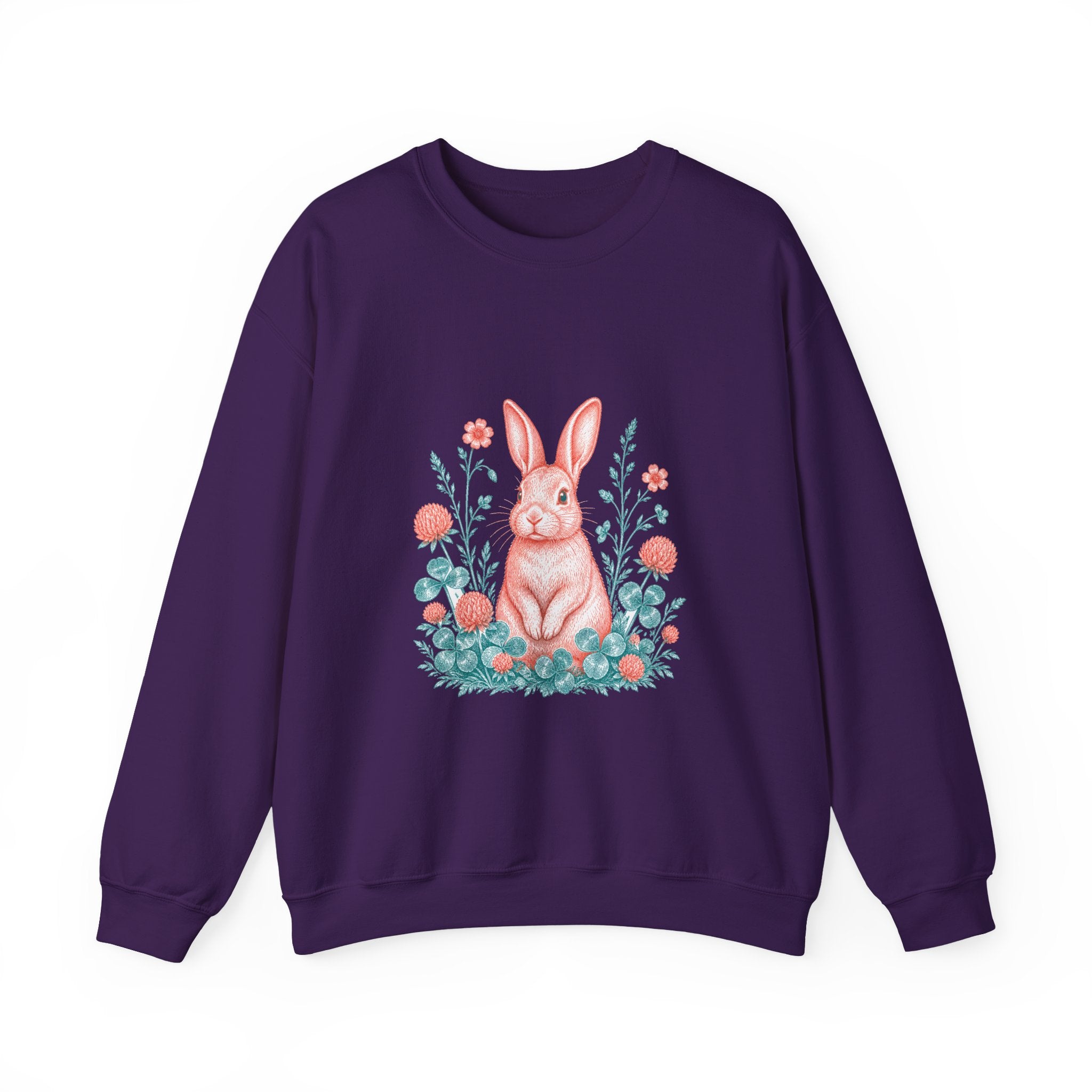 Matching Couple Sweatshirt - Fox & Rabbit Matching Couple Premium Fleece Sweatshirt Vintage Art His Hers Honeymoon Gift - Design B