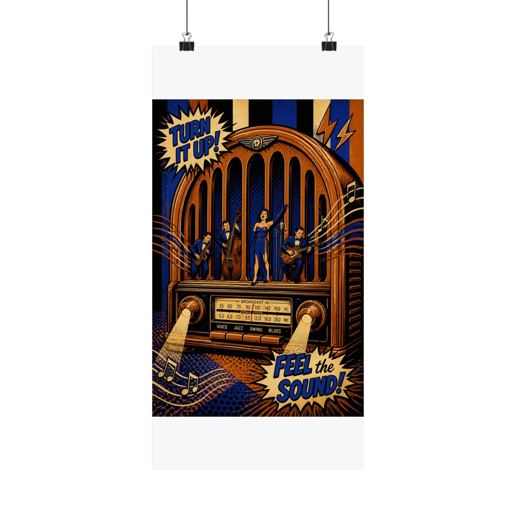 Vintage Radio Stage Wall Art Poster 18×24 Pop Art Living Room Decor Maximalist Print