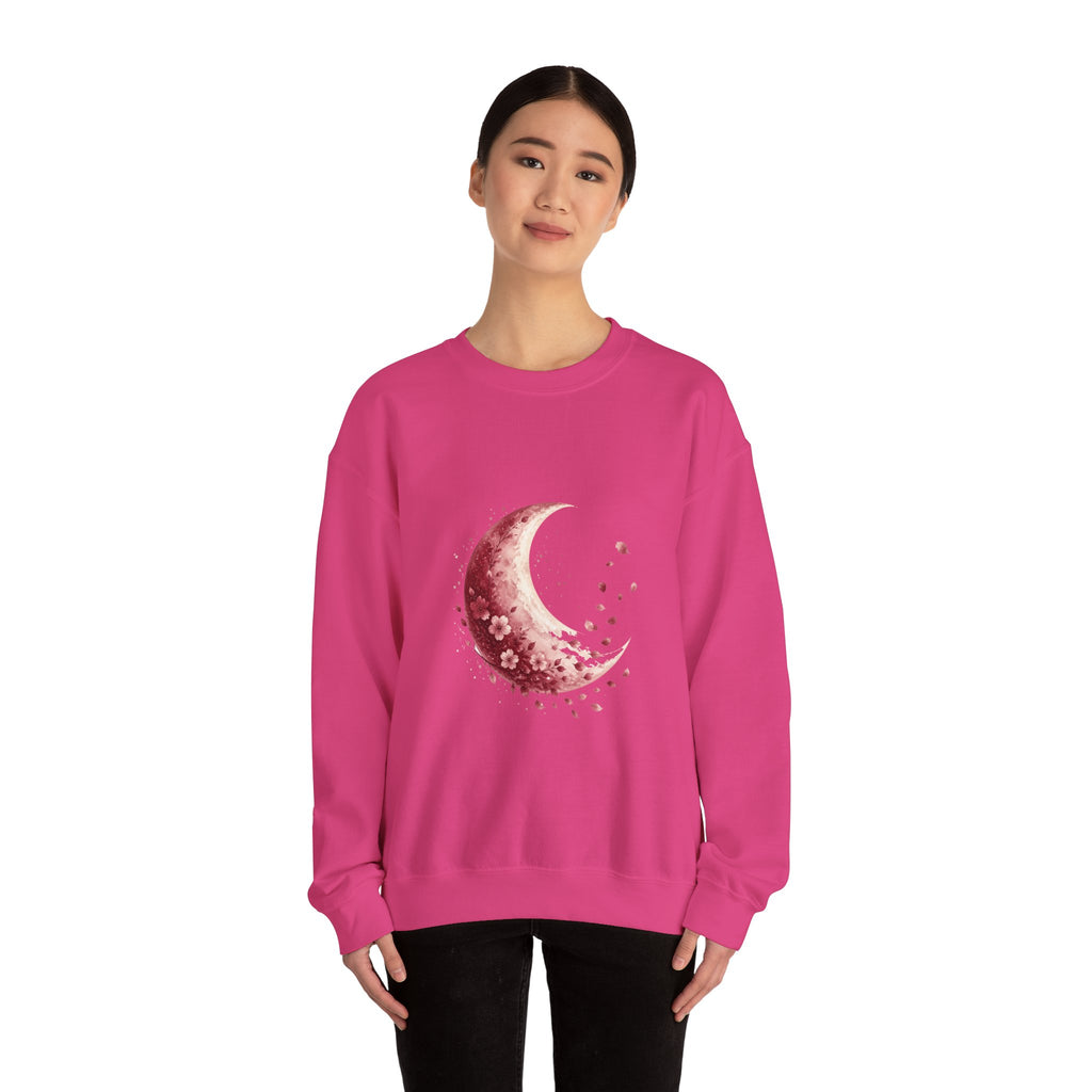 Matching Couple Sweatshirt - Waxing & Waning Moon Matching Couple Premium Fleece Sweatshirt Watercolor Art His Hers Birthday Gift - Design B