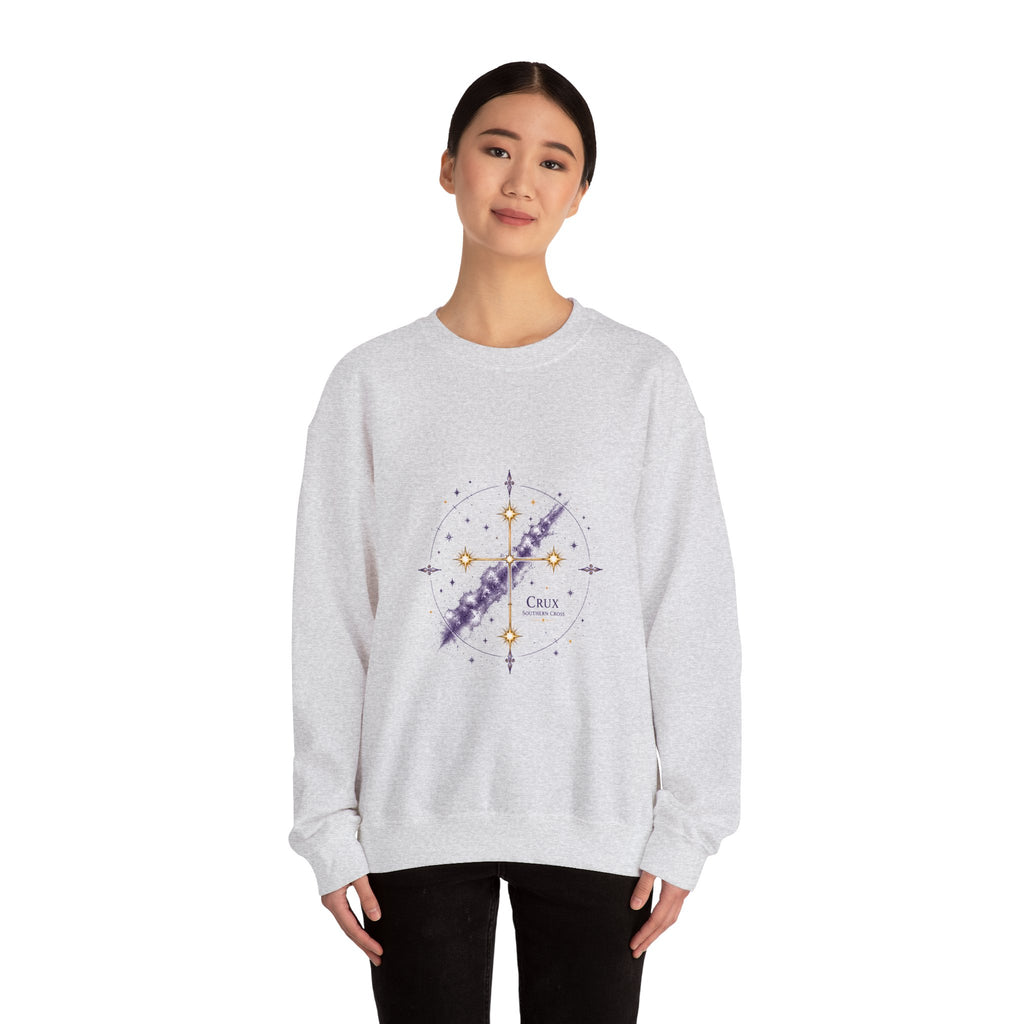 Matching Couple Sweatshirt - Aurora & Southern Cross Matching Couple Premium Fleece Sweatshirt Hand-Drawn Art His Hers Anniversary Gift - Design B
