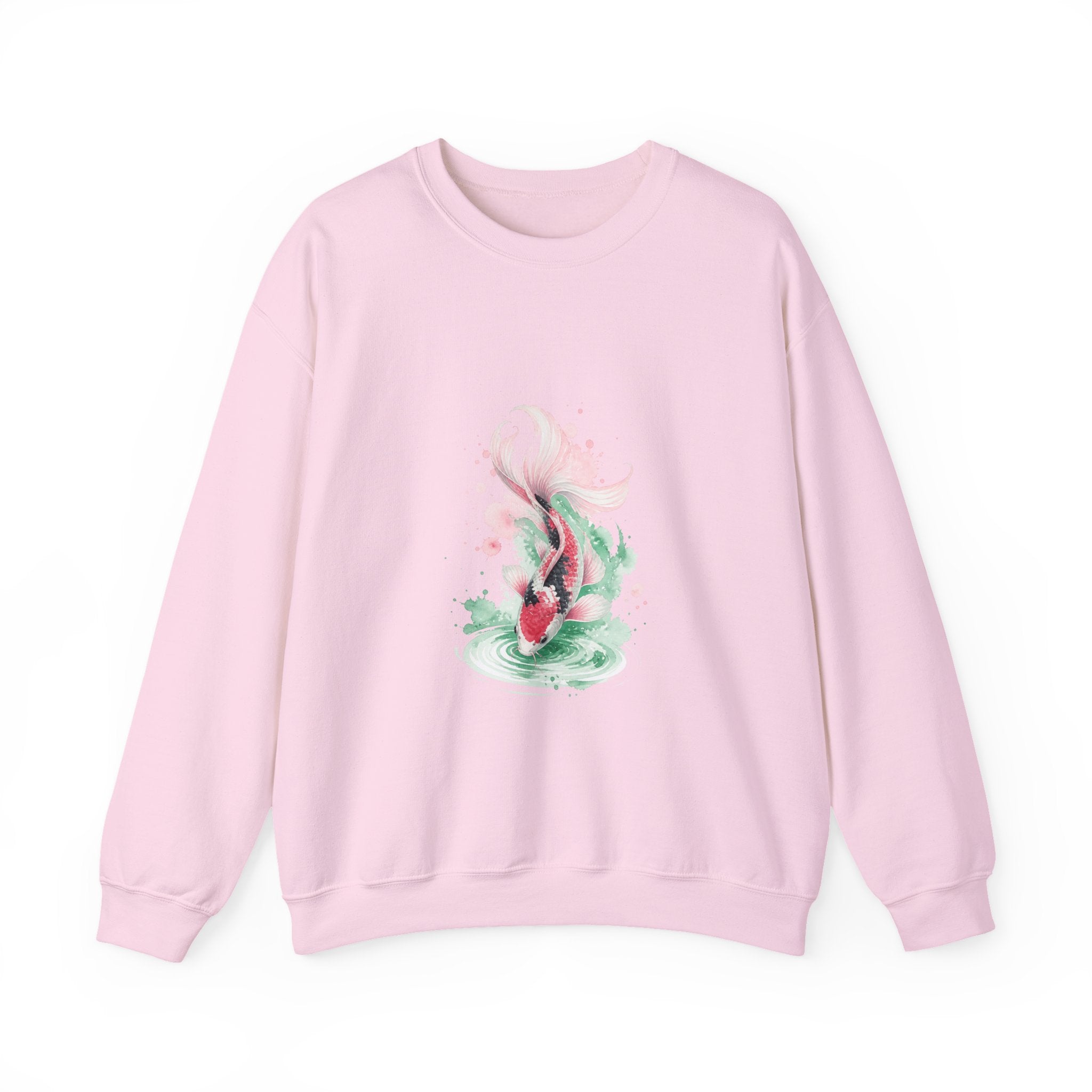 Matching Couple Sweatshirt - Koi Fish Yin Yang Matching Couple Premium Fleece Sweatshirt Watercolor Art His Hers Birthday Gift - Design B