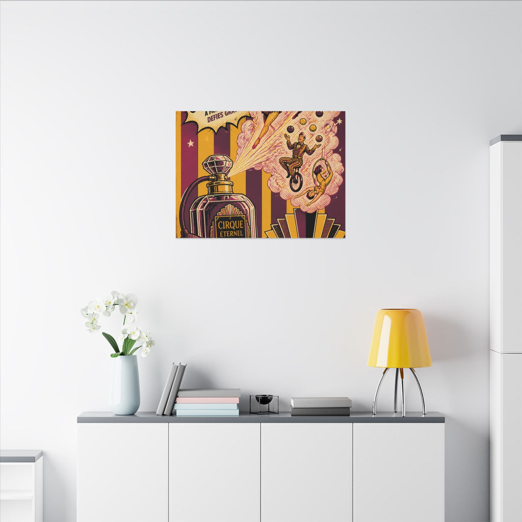 Perfume Bottle Fountain Wall Art Canvas 24×36 Pop Art Restaurant Decor Maximalist Print