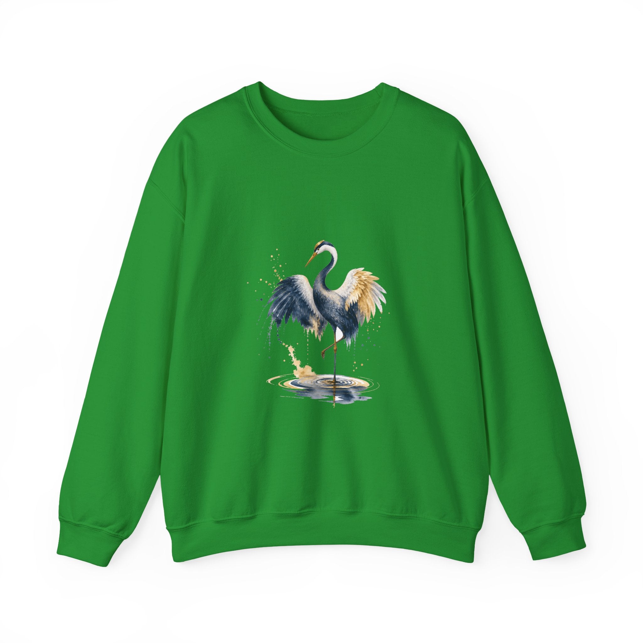 Matching Couple Sweatshirt - Tiger & Crane Matching Couple Crewneck Sweatshirt Watercolor Art His Hers Engagement Gift - Design B