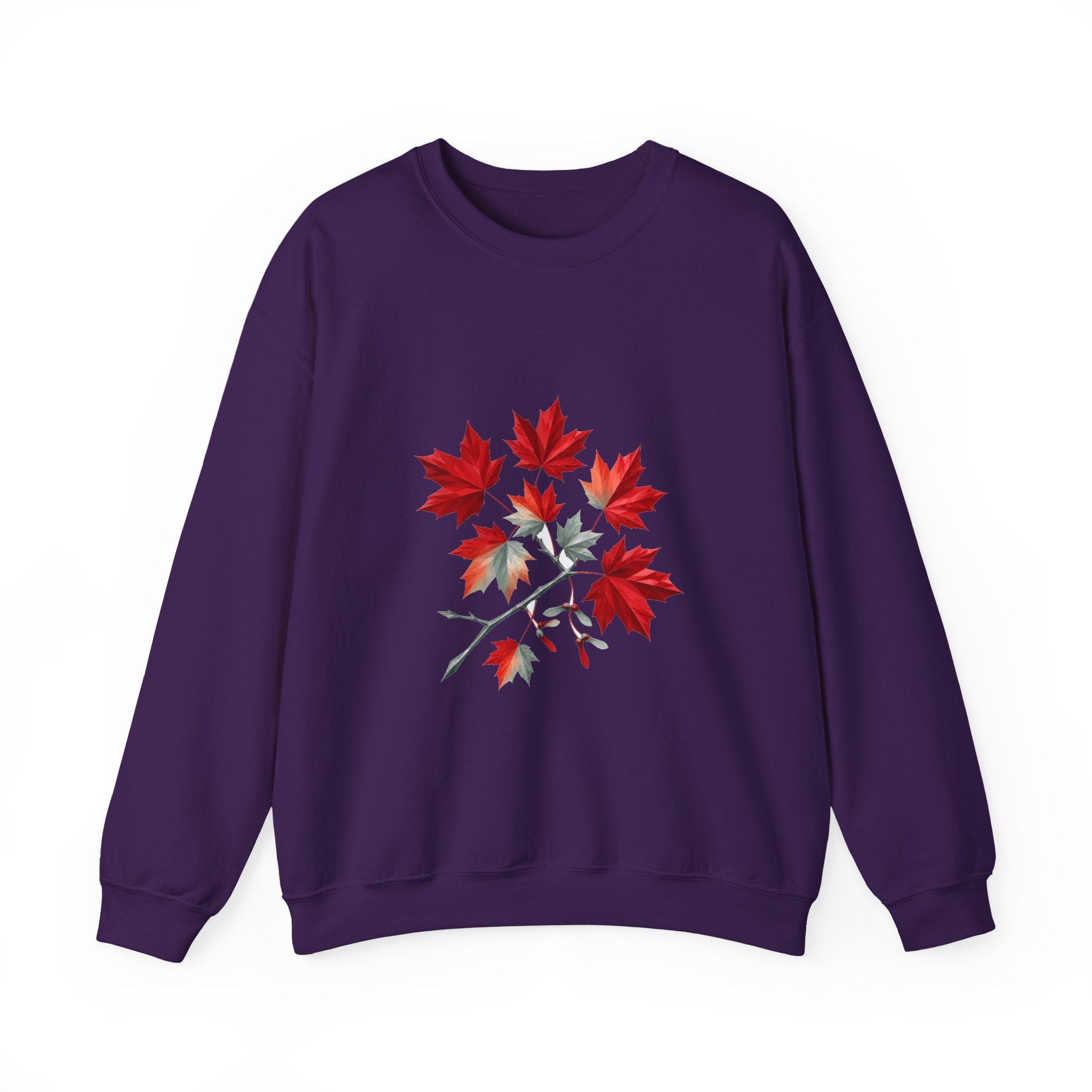 Matching Couple Sweatshirt - Cherry Blossom & Maple Leaf Matching Couple Crewneck Sweatshirt Geometric Art His Hers Couple Gift - Design B