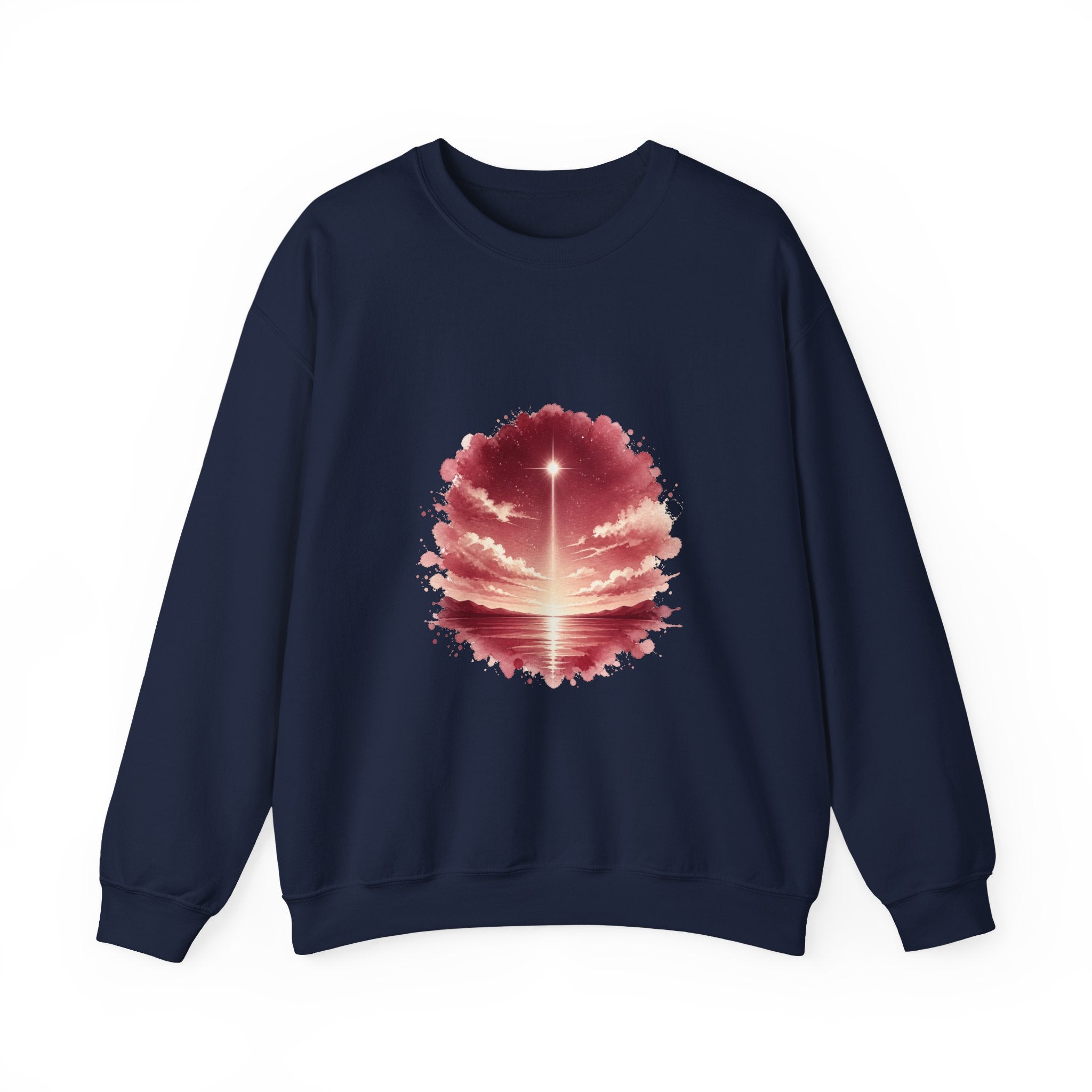 Matching Couple Sweatshirt - Evening & Morning Star Matching Couple Crewneck Sweatshirt Watercolor Art His Hers Engagement Gift - Design A