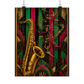 Saxophone Music Circus Wall Art Poster 18×24 Art Deco Entryway Decor Maximalist Print