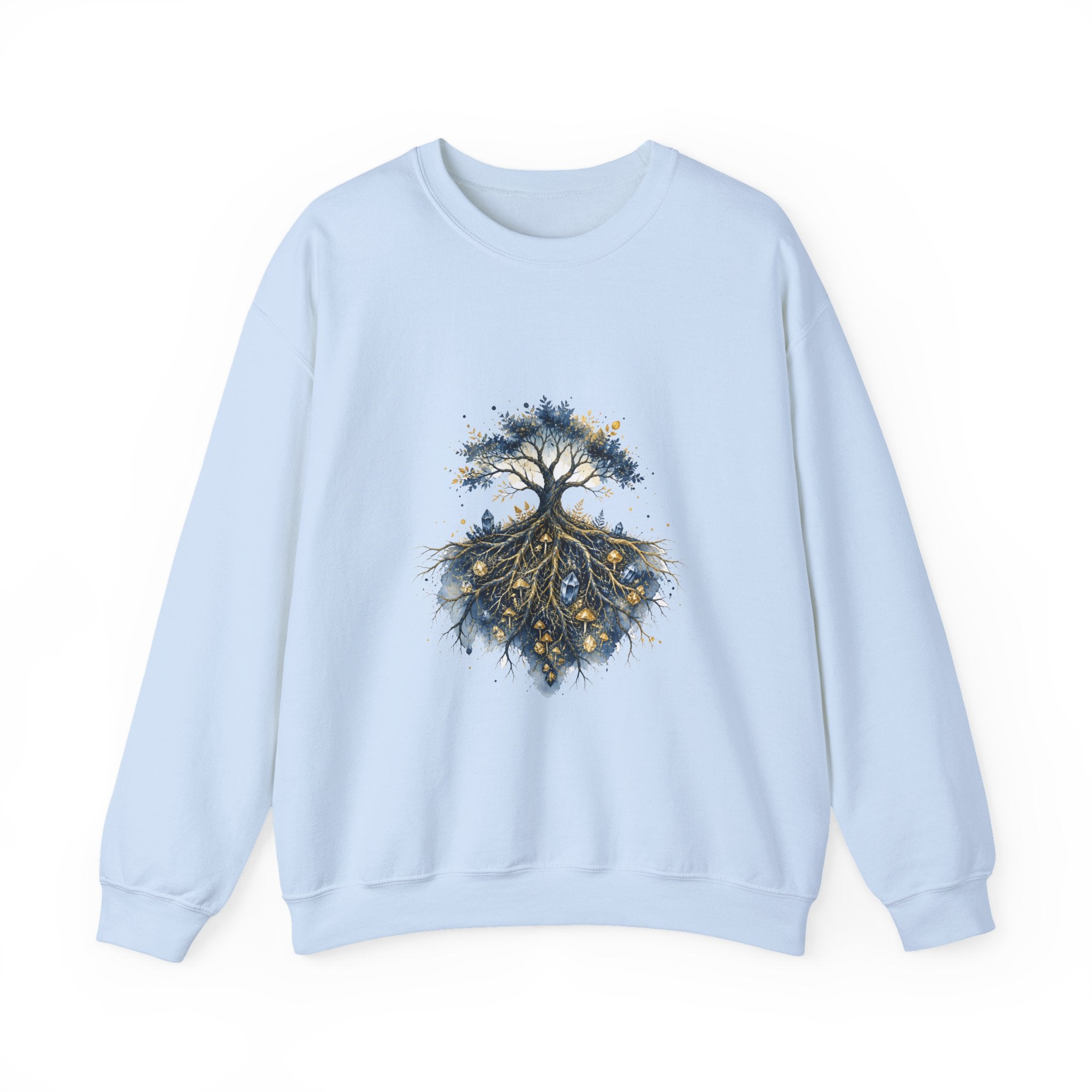 Matching Couple Sweatshirt - Ancient Oak & Deep Roots Matching Couple Premium Fleece Sweatshirt Watercolor Art His Hers Birthday Gift - Design B