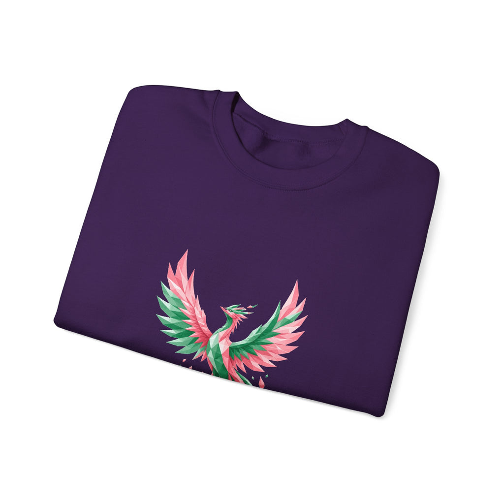 Matching Couple Sweatshirt - Dragon & Phoenix Matching Couple Premium Fleece Sweatshirt Geometric Art His Hers Love Gift - Design B