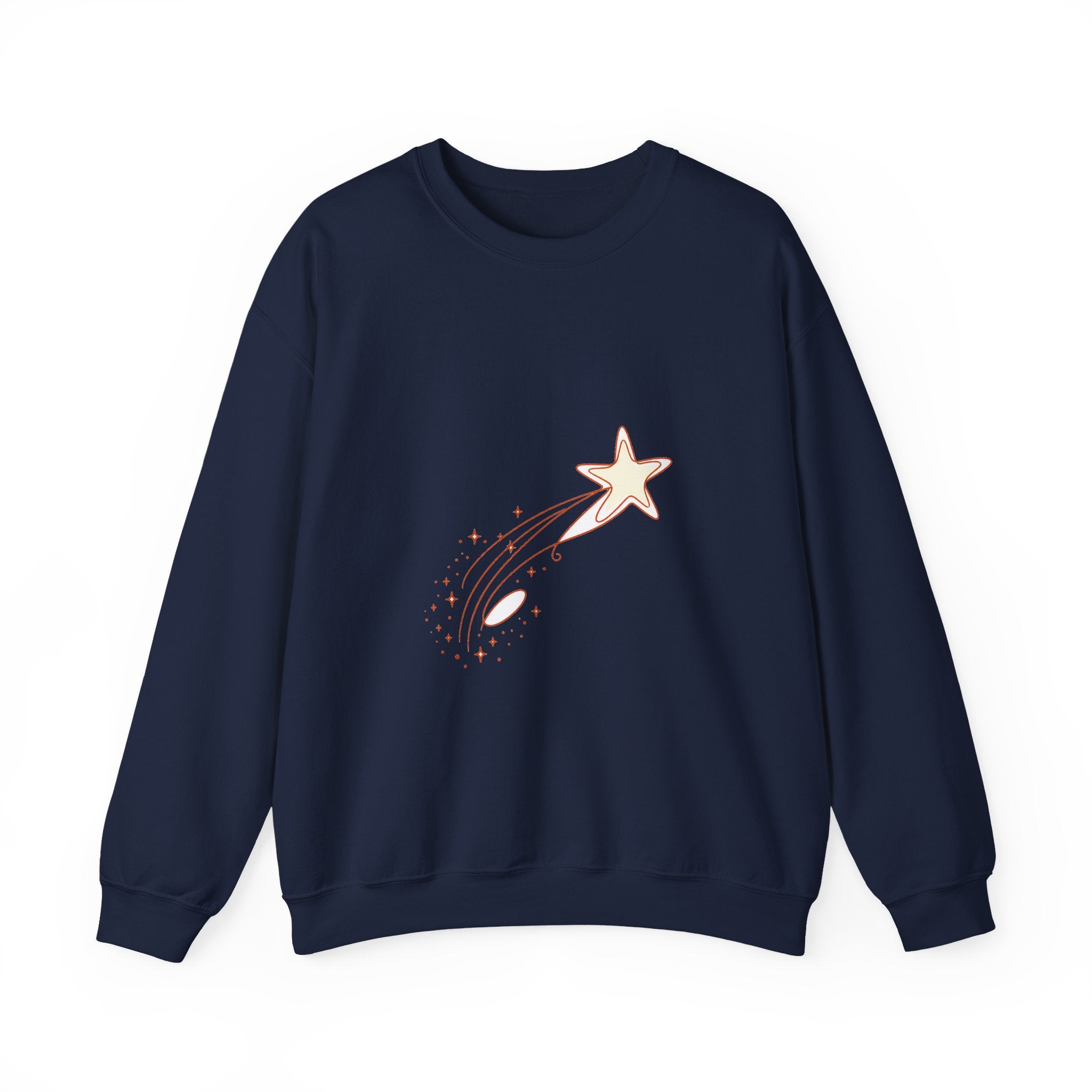 Matching Couple Sweatshirt - Shooting Star & North Star Matching Couple Comfort Colors Crew Minimalist Art His Hers Christmas Gift - Design A