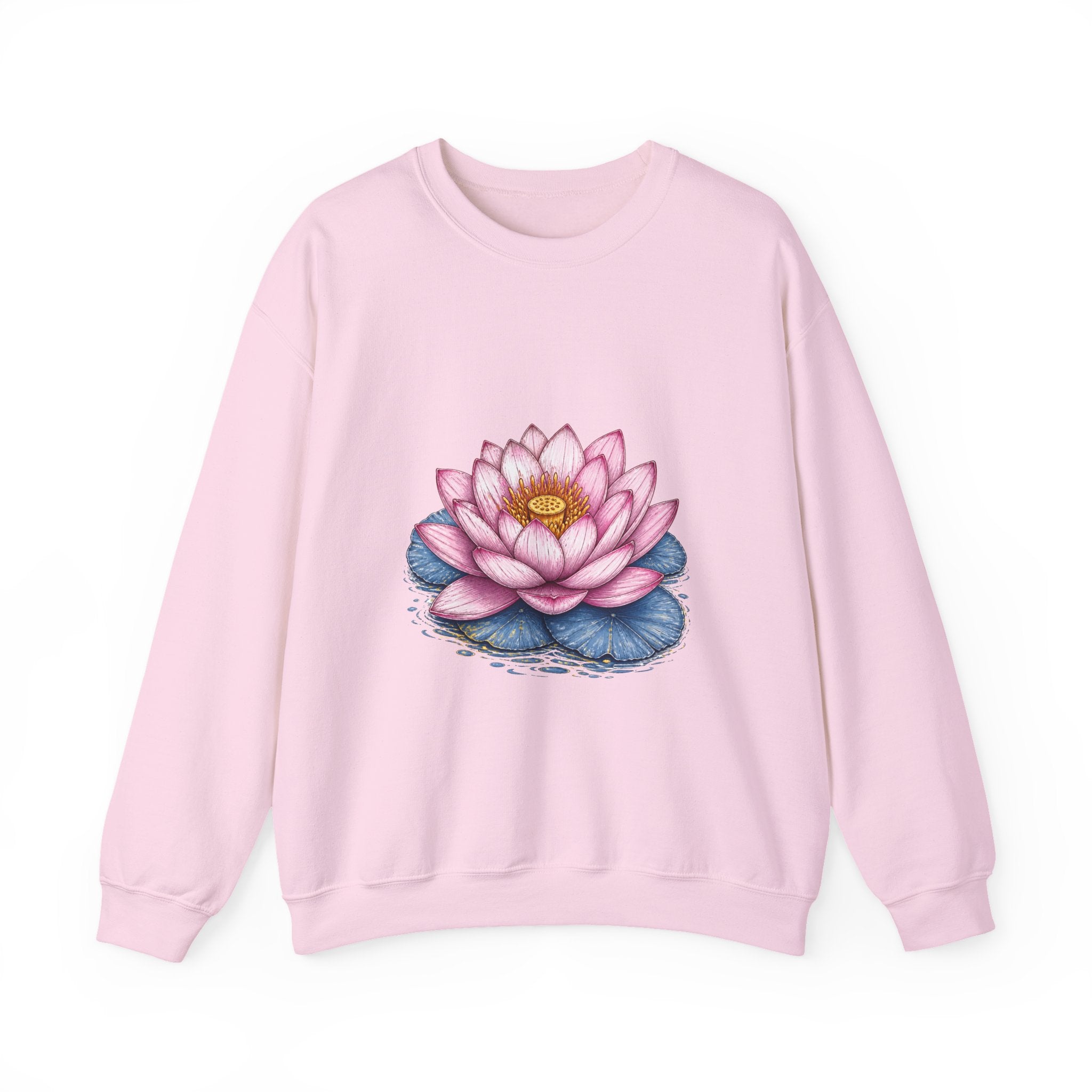 Matching Couple Sweatshirt - Open & Closed Lotus Matching Couple Comfort Colors Crew Hand-Drawn Art His Hers Anniversary Gift - Design A