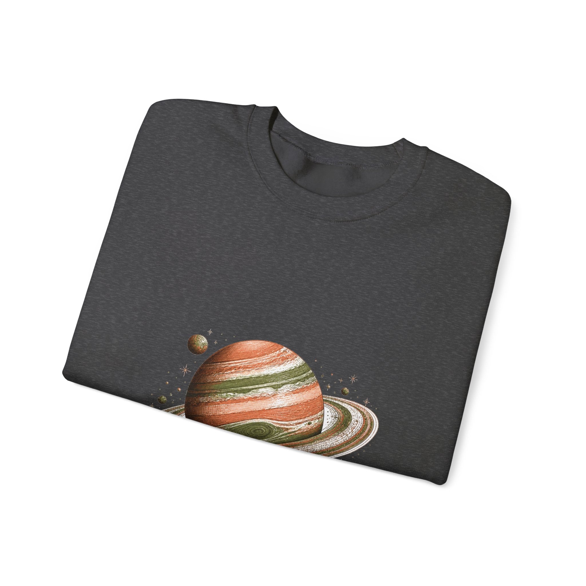 Matching Couple Sweatshirt - Astronaut & Planet Matching Couple Comfort Colors Crew Hand-Drawn Art His Hers Anniversary Gift - Design B