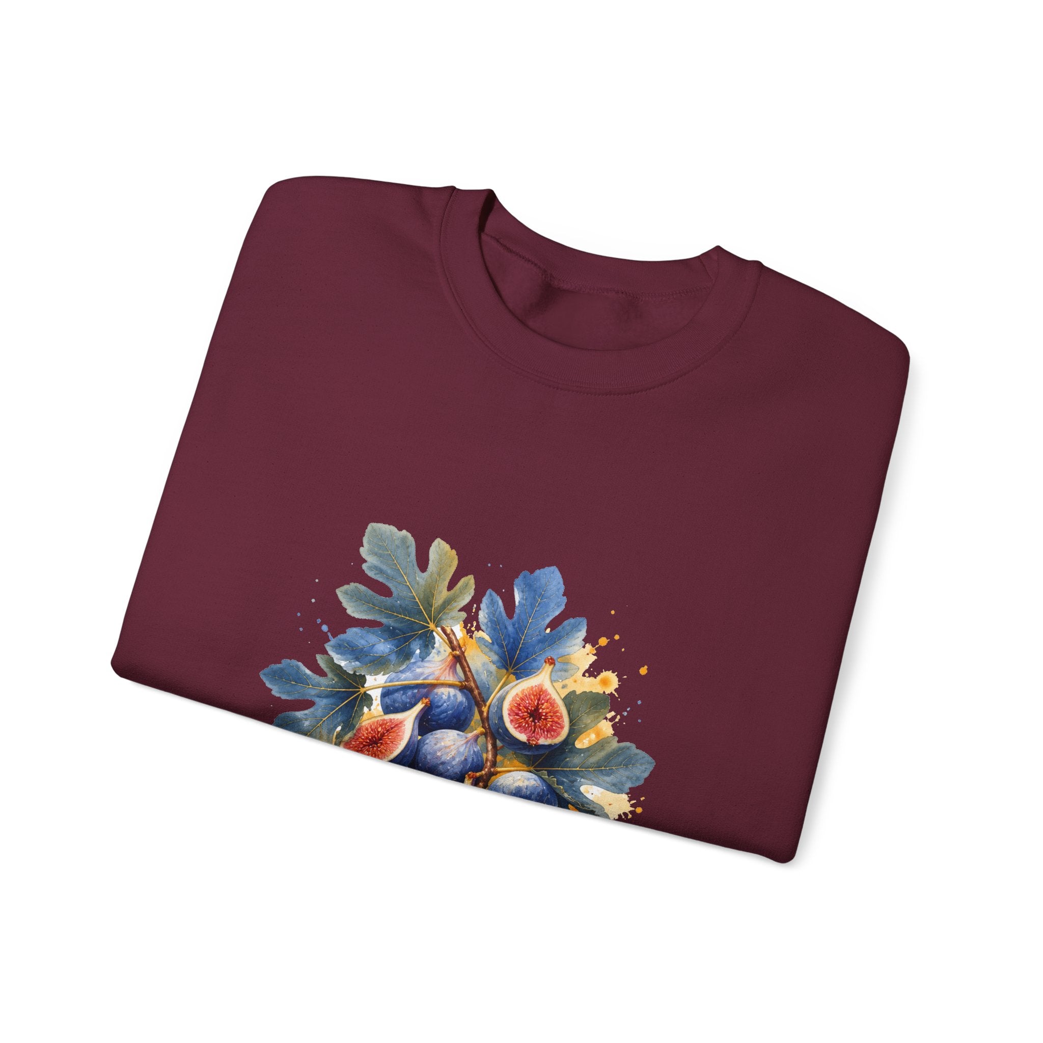 Matching Couple Sweatshirt - Olive Branch & Fig Matching Couple Premium Fleece Sweatshirt Watercolor Art His Hers Birthday Gift - Design B