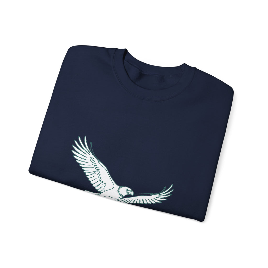 Matching Couple Sweatshirt - Eagle & Whale Matching Couple Crewneck Sweatshirt Minimalist Art His Hers Valentine Gift - Design A