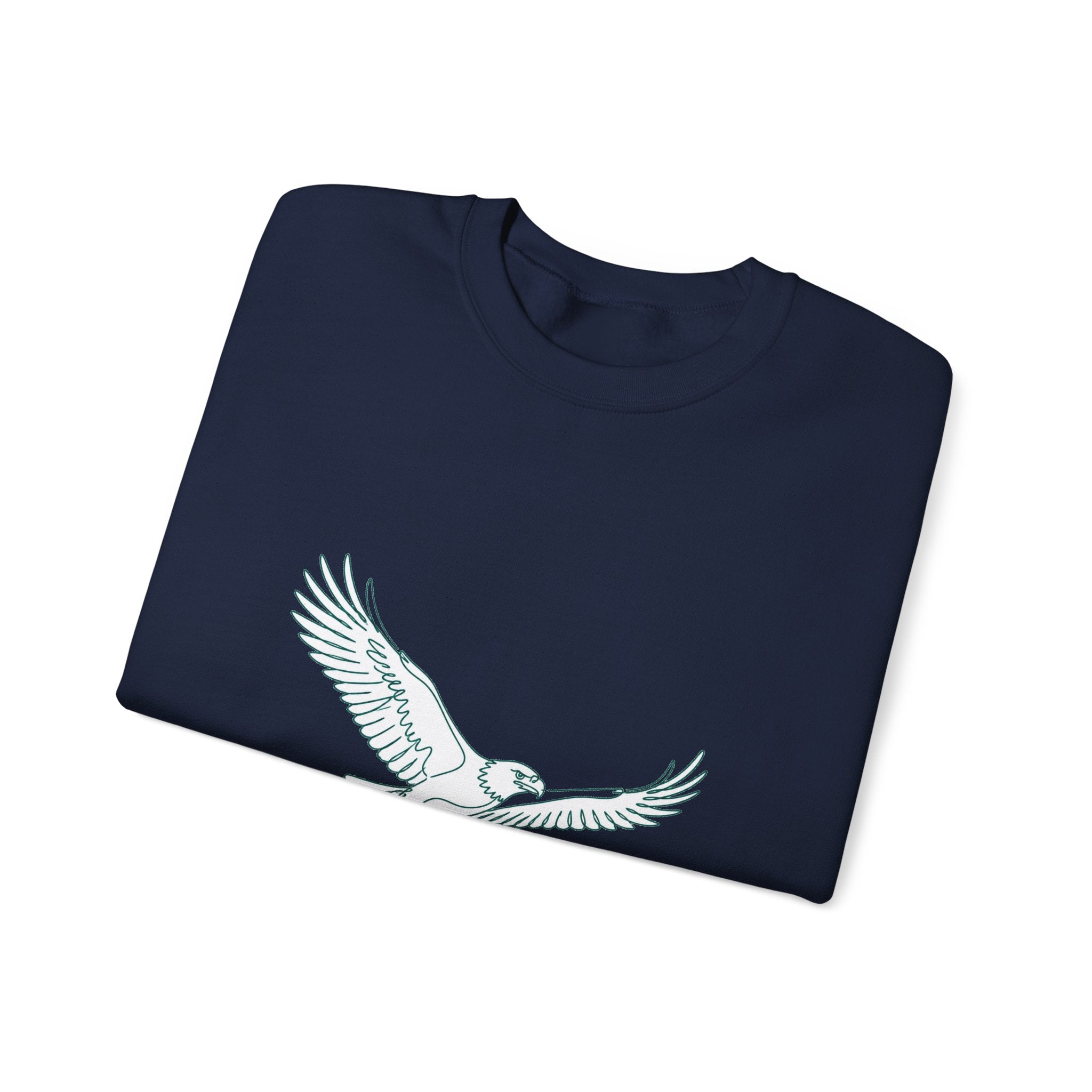 Matching Couple Sweatshirt - Eagle & Whale Matching Couple Crewneck Sweatshirt Minimalist Art His Hers Valentine Gift - Design A
