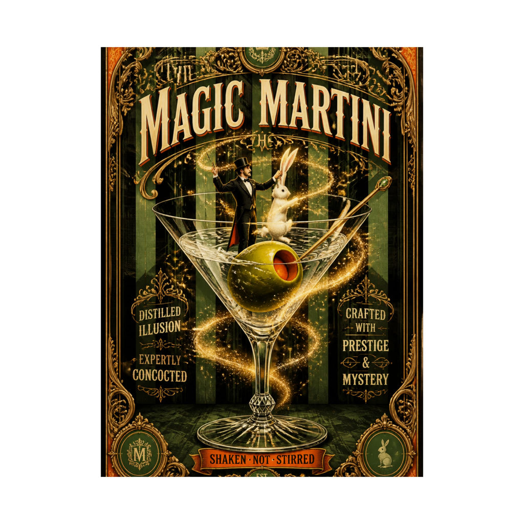 Martini Magician Wall Art Poster 24×36 Baroque Studio Decor Maximalist Print