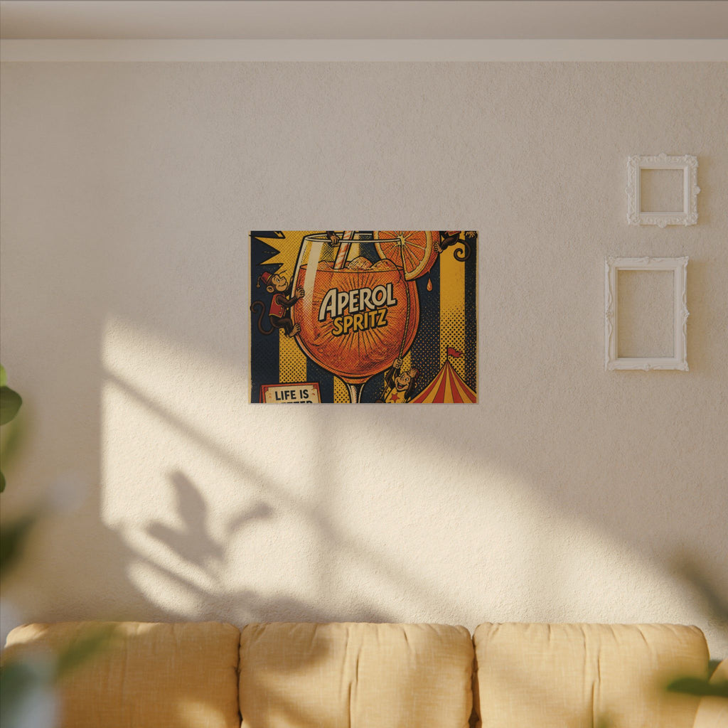 Aperol Spritz Monkeys Wall Art Canvas 24×36 Pop Art Restaurant Decor Maximalist Print