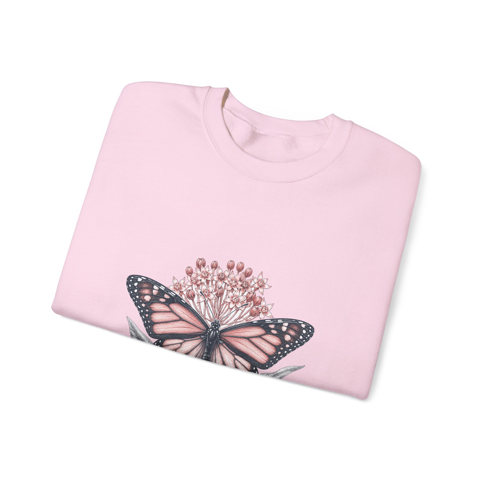Matching Couple Sweatshirt - Butterfly & Moth Matching Couple Comfort Colors Crew Hand-Drawn Art His Hers Anniversary Gift - Design A