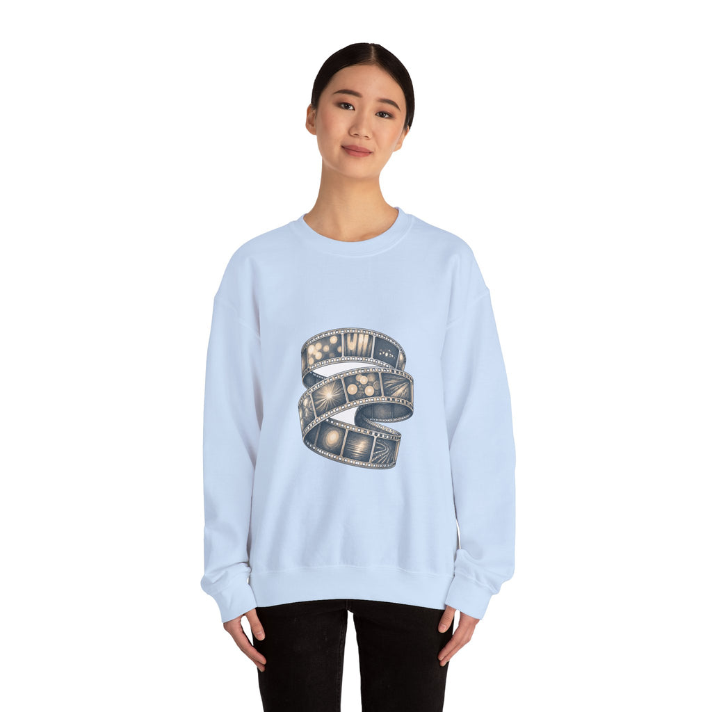 Matching Couple Sweatshirt - Camera & Film Matching Couple Premium Fleece Sweatshirt Hand-Drawn Art His Hers Anniversary Gift - Design B