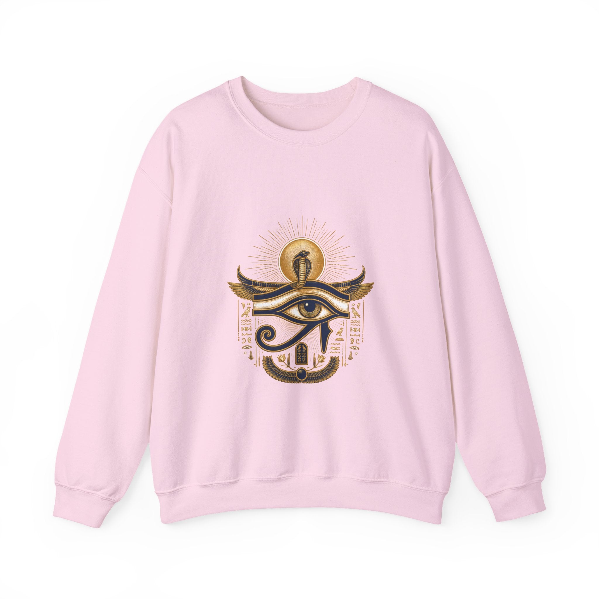 Matching Couple Sweatshirt - Eye of Ra & Horus Matching Couple Crewneck Sweatshirt Vintage Art His Hers Wedding Gift - Design A