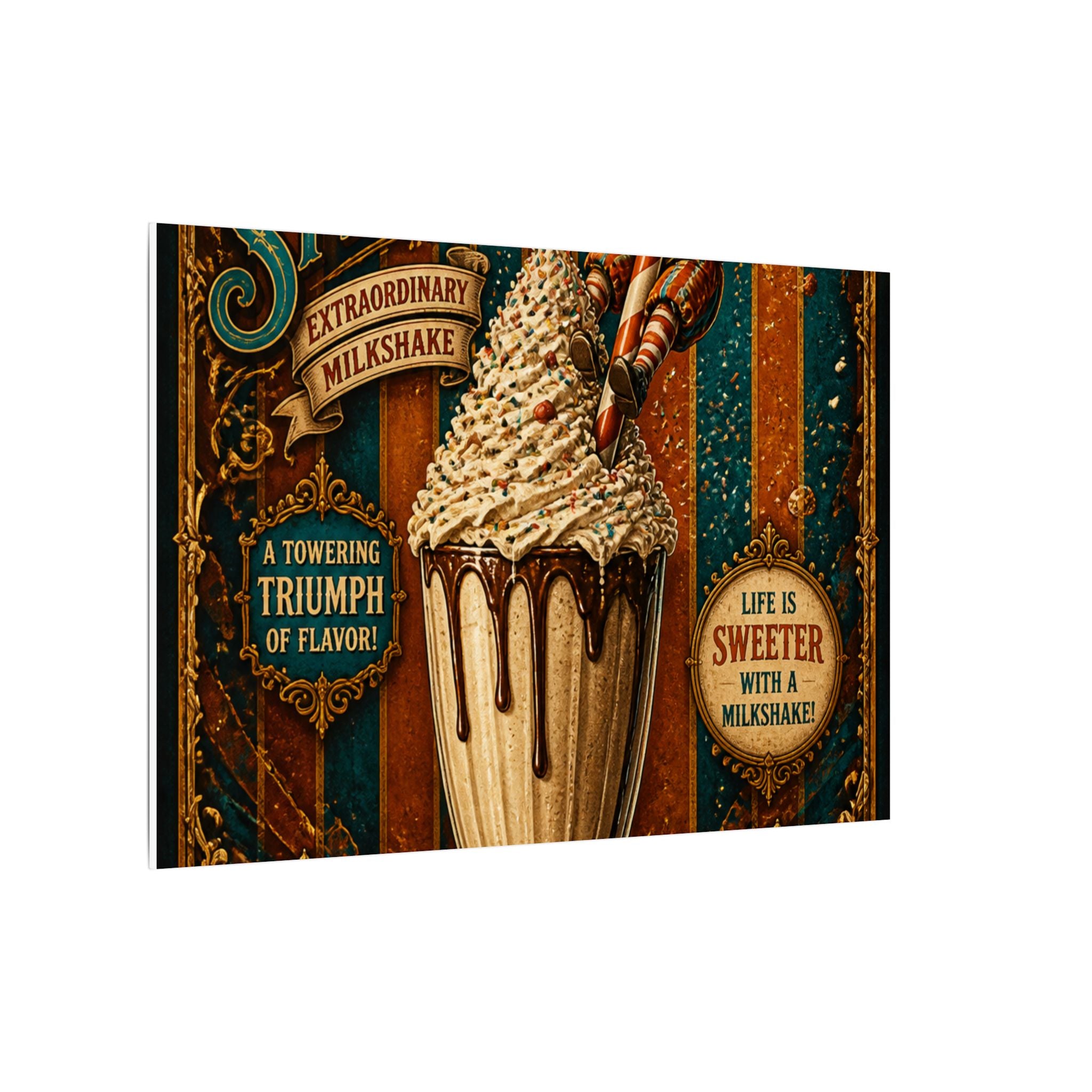 Milkshake Slide Clown Wall Art Canvas 24×36 Baroque Studio Decor Maximalist Print