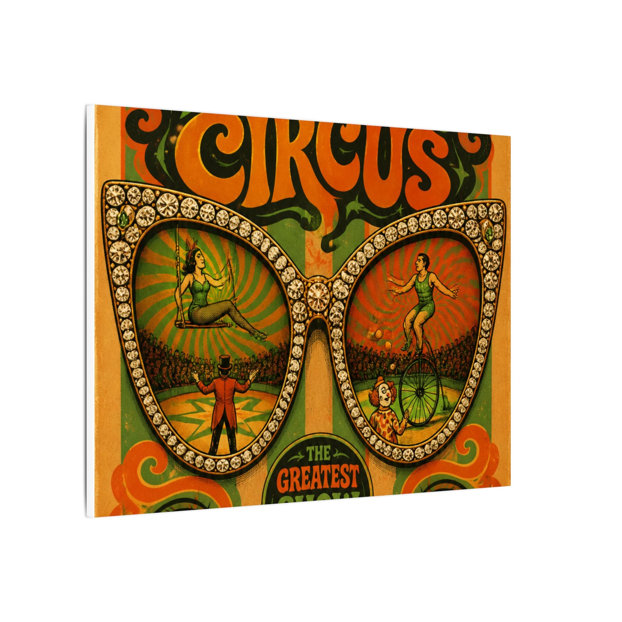 Sunglasses Circus Ring Wall Art Canvas 24×36 Psychedelic Dining Room Decor Maximalist Print