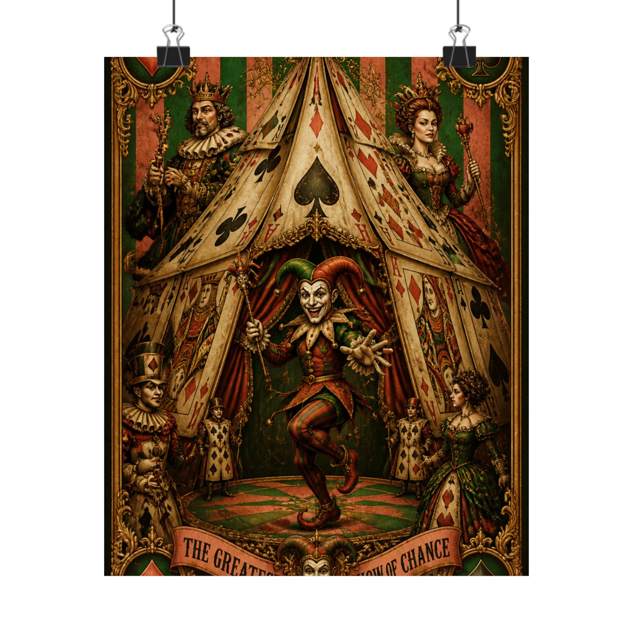 Playing Cards Tent Wall Art Poster 18×24 Baroque Home Office Decor Maximalist Print