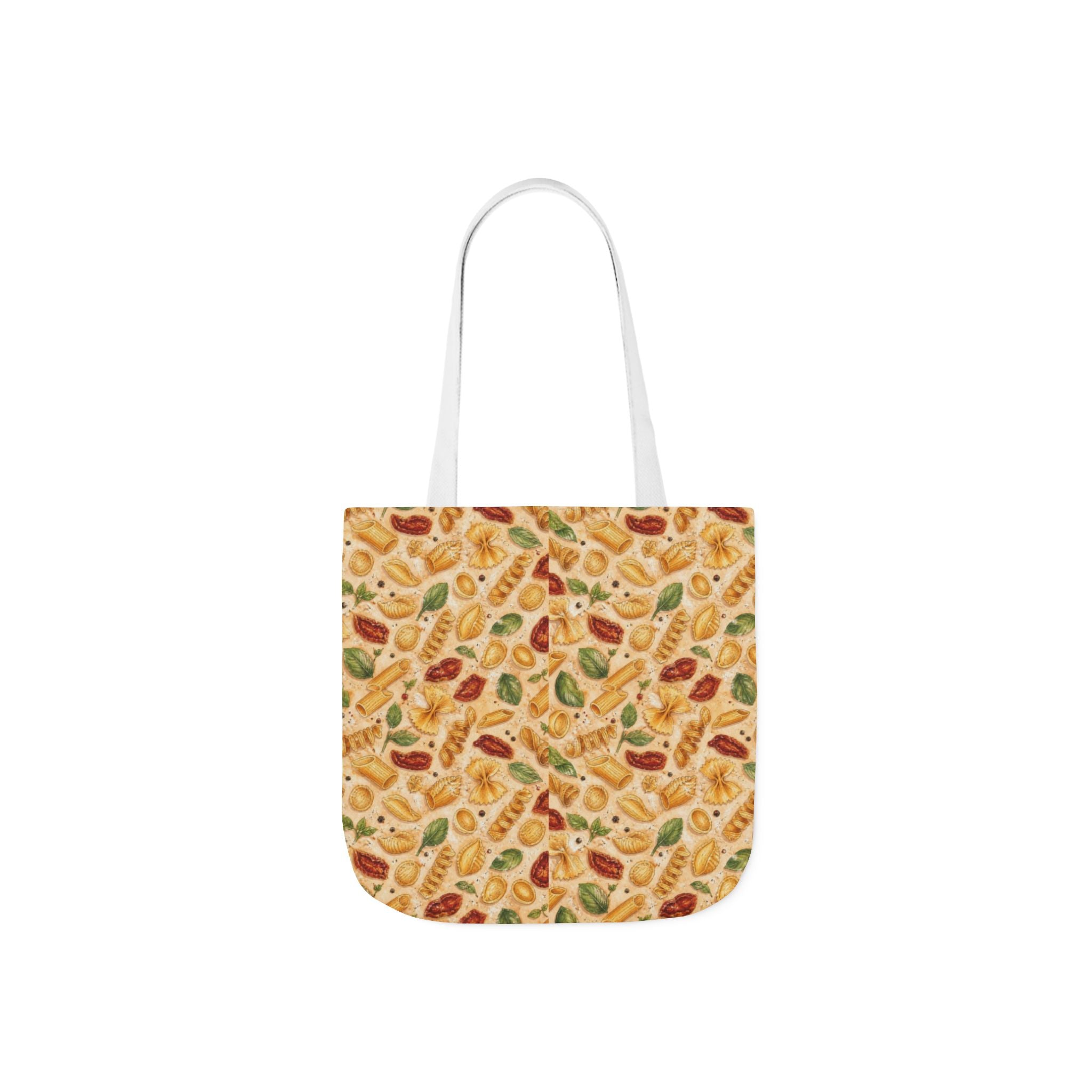 Italian Pasta Shapes Canvas Tote Bag Mediterranean Kitchen Watercolor Design Italian Cottagecore Gift
