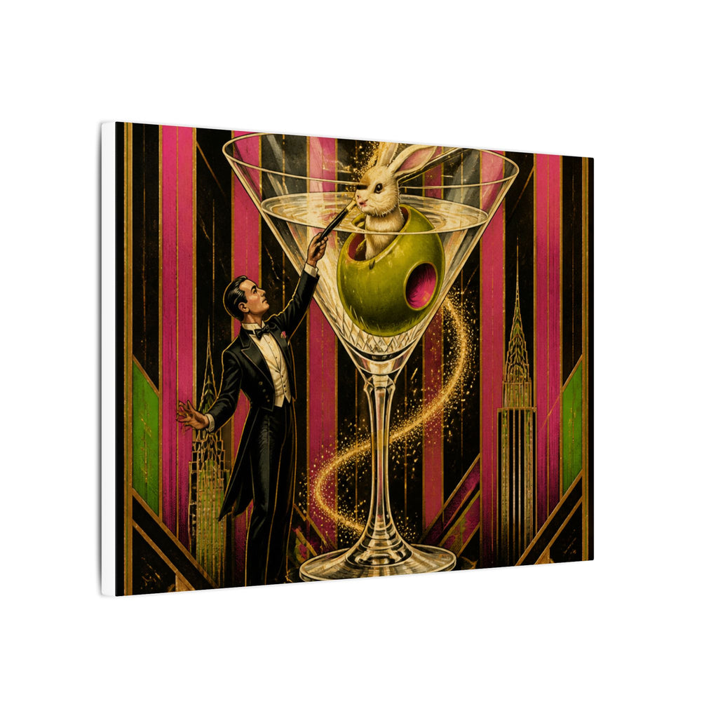 Martini Magician Wall Art Canvas 24×36 Art Deco Bar Area Decor Maximalist Print