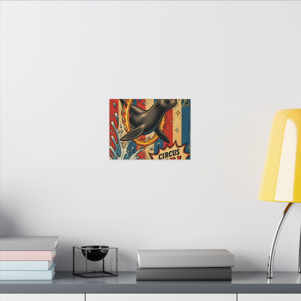 Seal Fire Hoop Wall Art Canvas 16×20 Pop Art Living Room Decor Maximalist Print