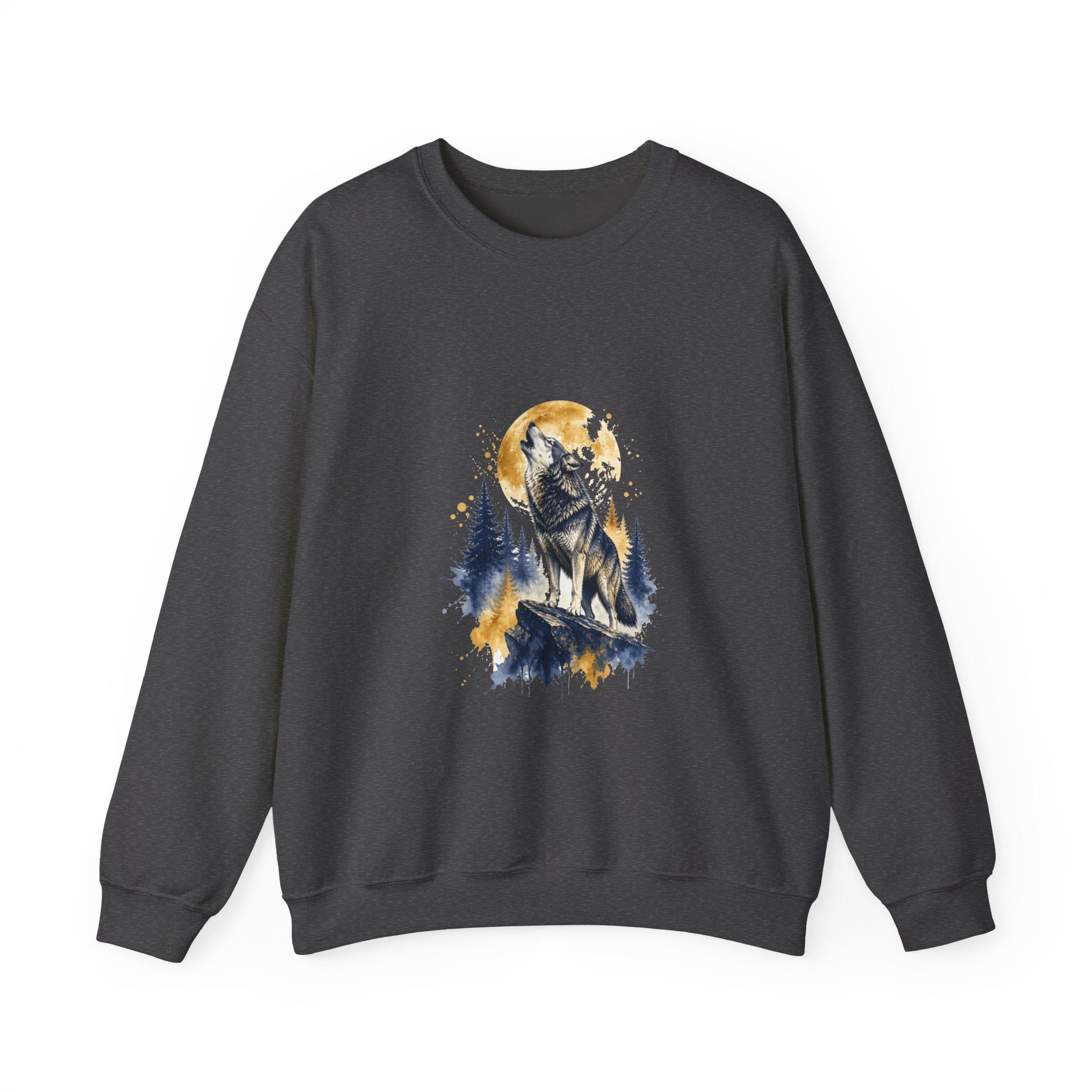 Matching Couple Sweatshirt - Wolf & Dove Matching Couple Comfort Colors Crew Watercolor Art His Hers Birthday Gift - Design A