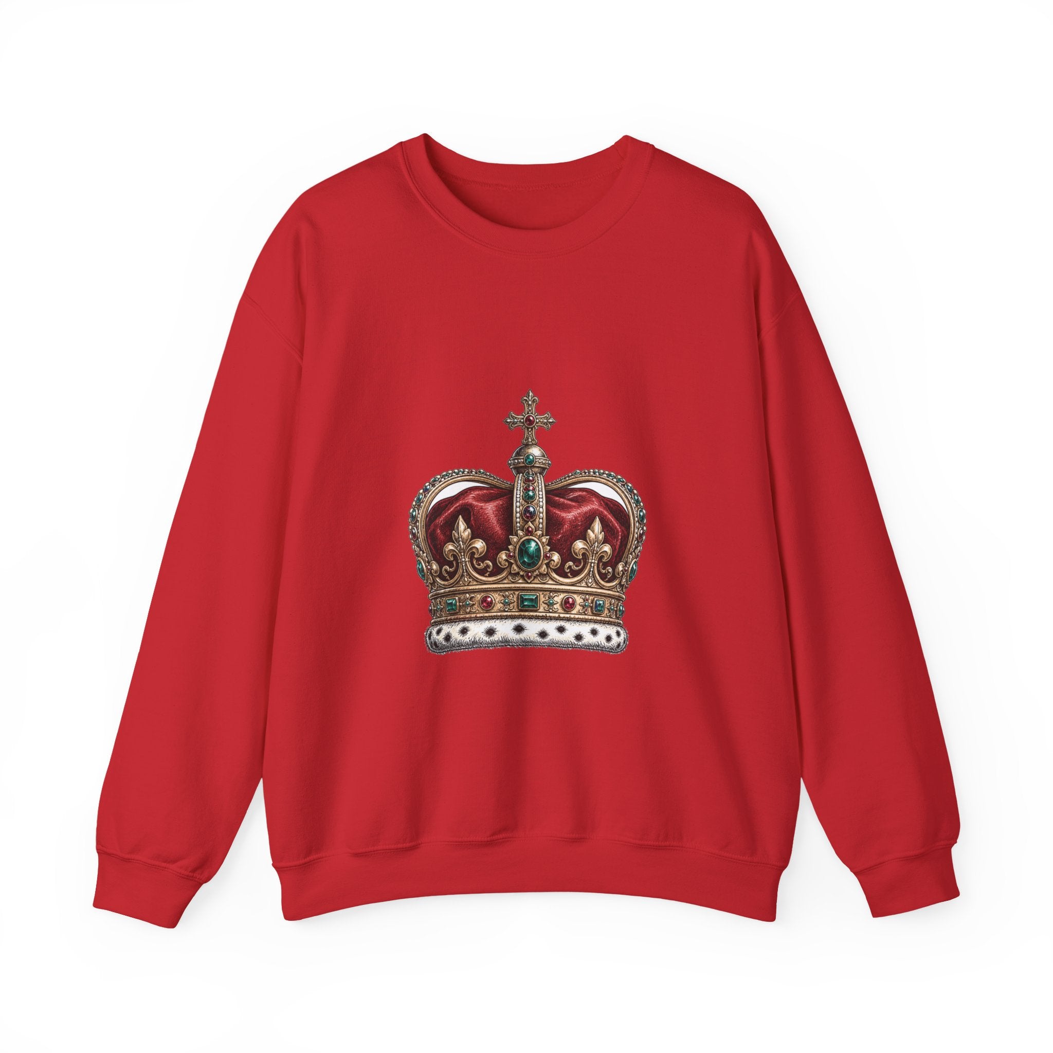 Matching Couple Sweatshirt - Crown & Shield Matching Couple Crewneck Sweatshirt Hand-Drawn Art His Hers Best Friend Gift - Design A