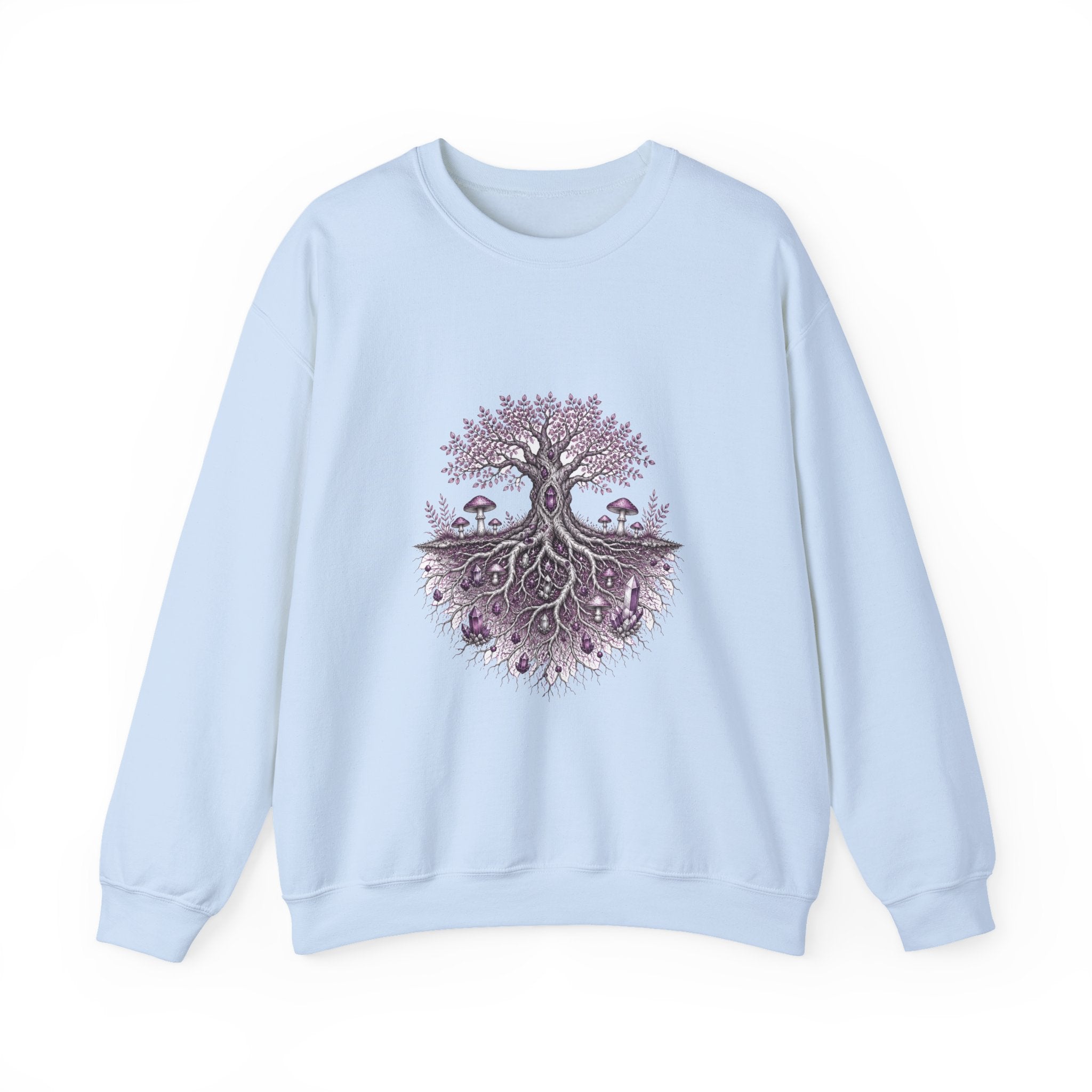 Matching Couple Sweatshirt - Ancient Oak & Deep Roots Matching Couple Premium Fleece Sweatshirt Hand-Drawn Art His Hers Anniversary Gift - Design B