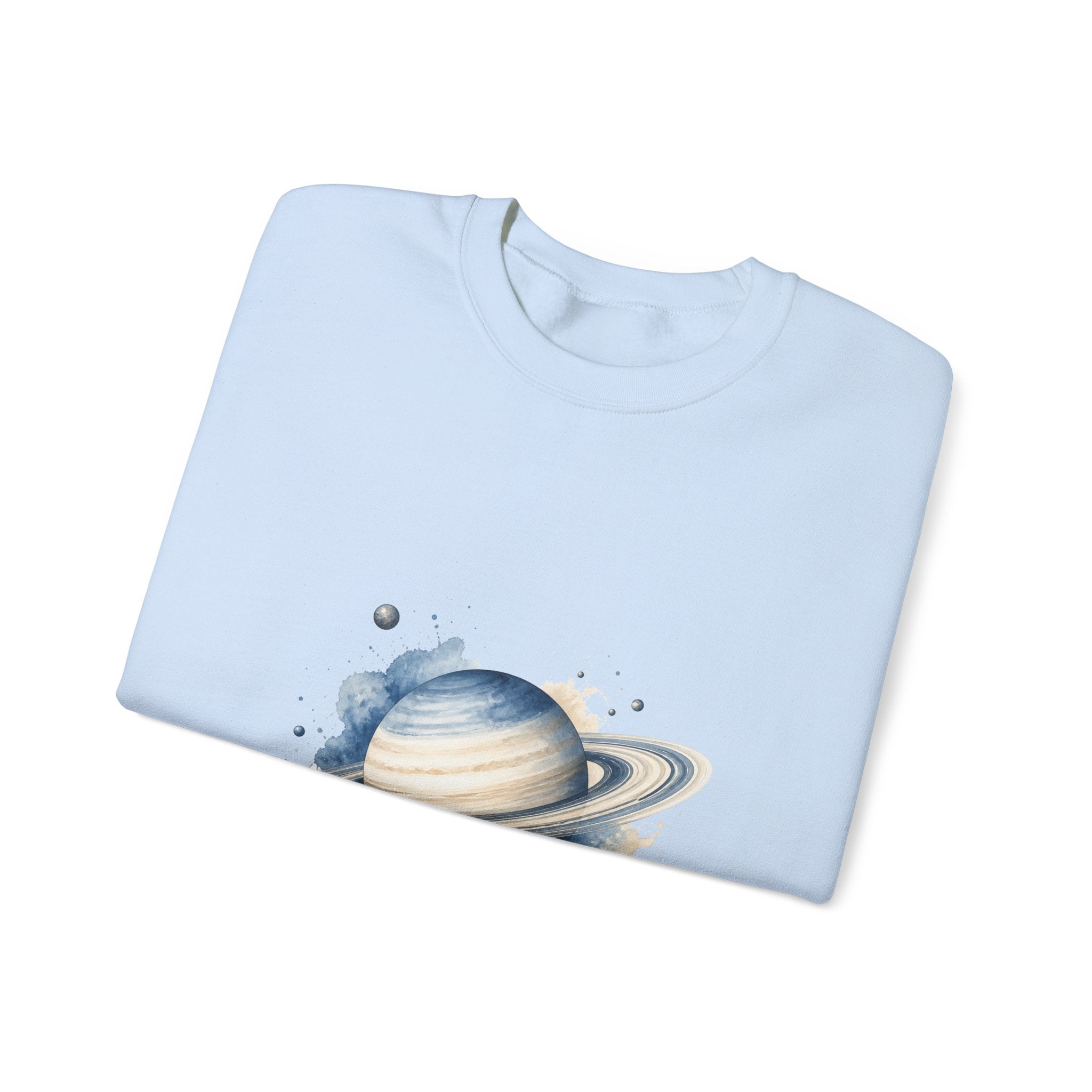 Matching Couple Sweatshirt - Saturn & Jupiter Matching Couple Crewneck Sweatshirt Watercolor Art His Hers Engagement Gift - Design A