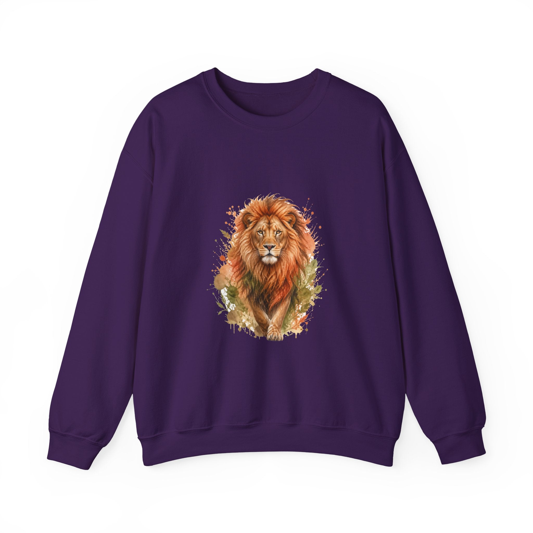 Matching Couple Sweatshirt - Lion & Lamb Matching Couple Comfort Colors Crew Watercolor Art His Hers Birthday Gift - Design A