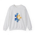 Matching Couple Sweatshirt - Puzzle Pieces Matching Couple Crewneck Sweatshirt Watercolor Art His Hers Engagement Gift - Design B