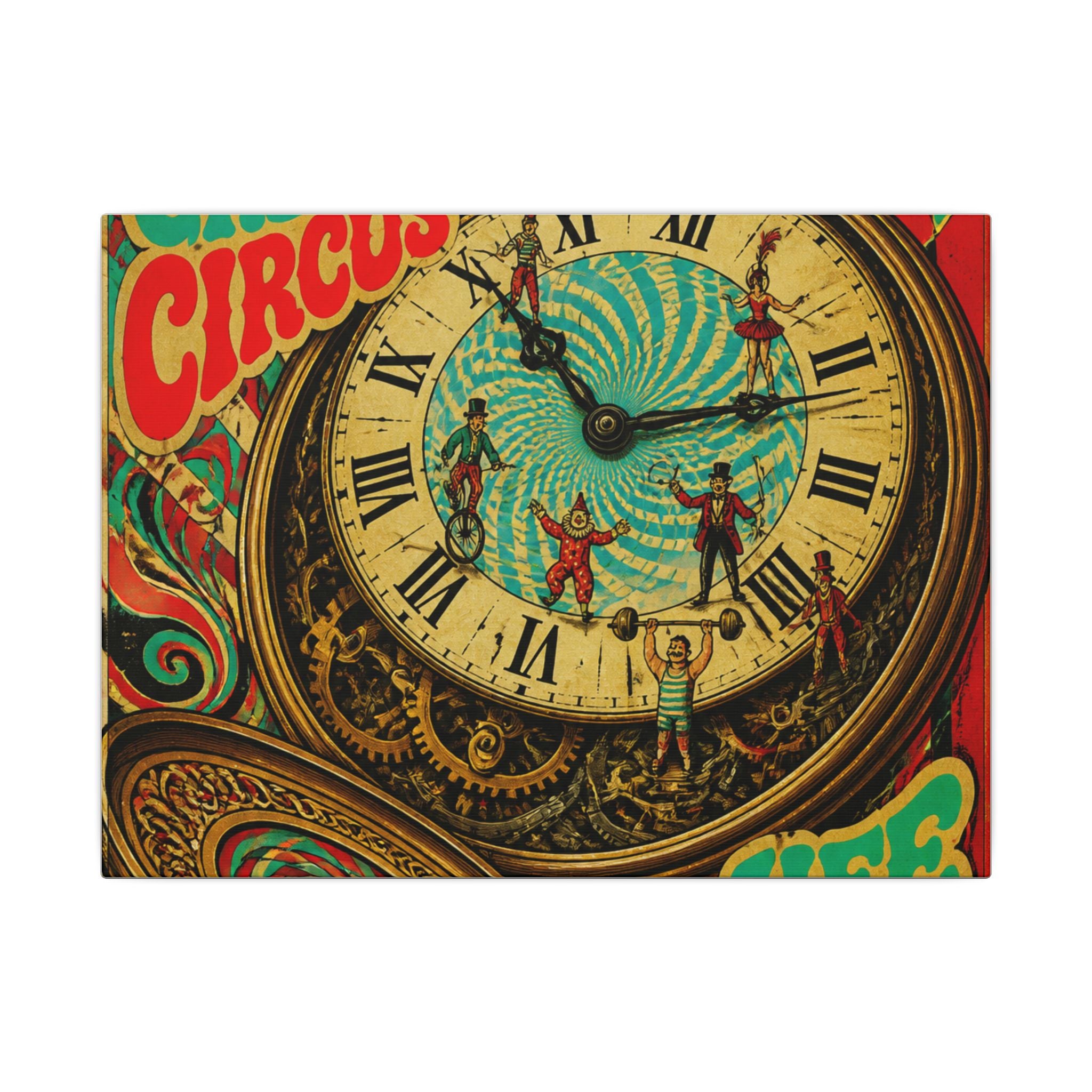 Pocket Watch Performers Wall Art Canvas 24×36 Psychedelic Dining Room Decor Maximalist Print