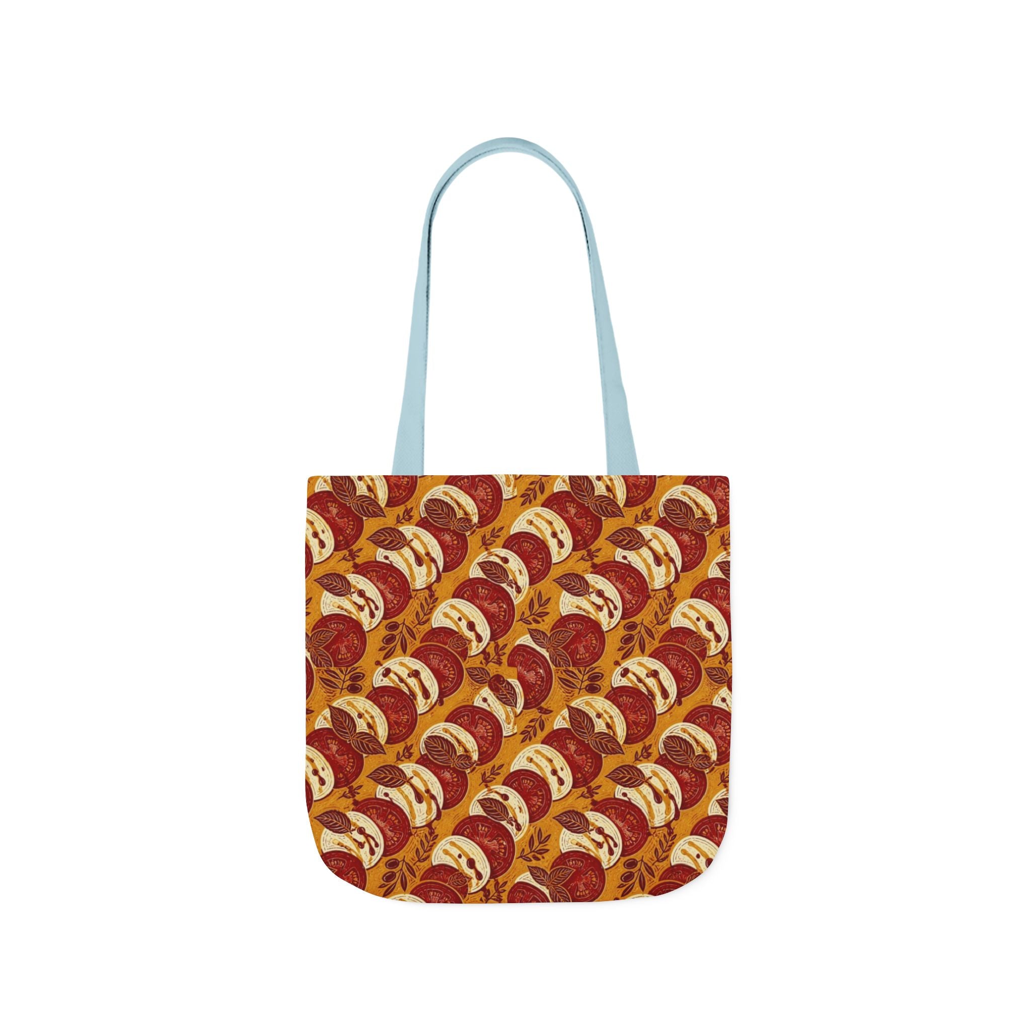Caprese Arrangement Canvas Tote Bag Mediterranean Kitchen Linocut Design Italian Cottagecore Gift
