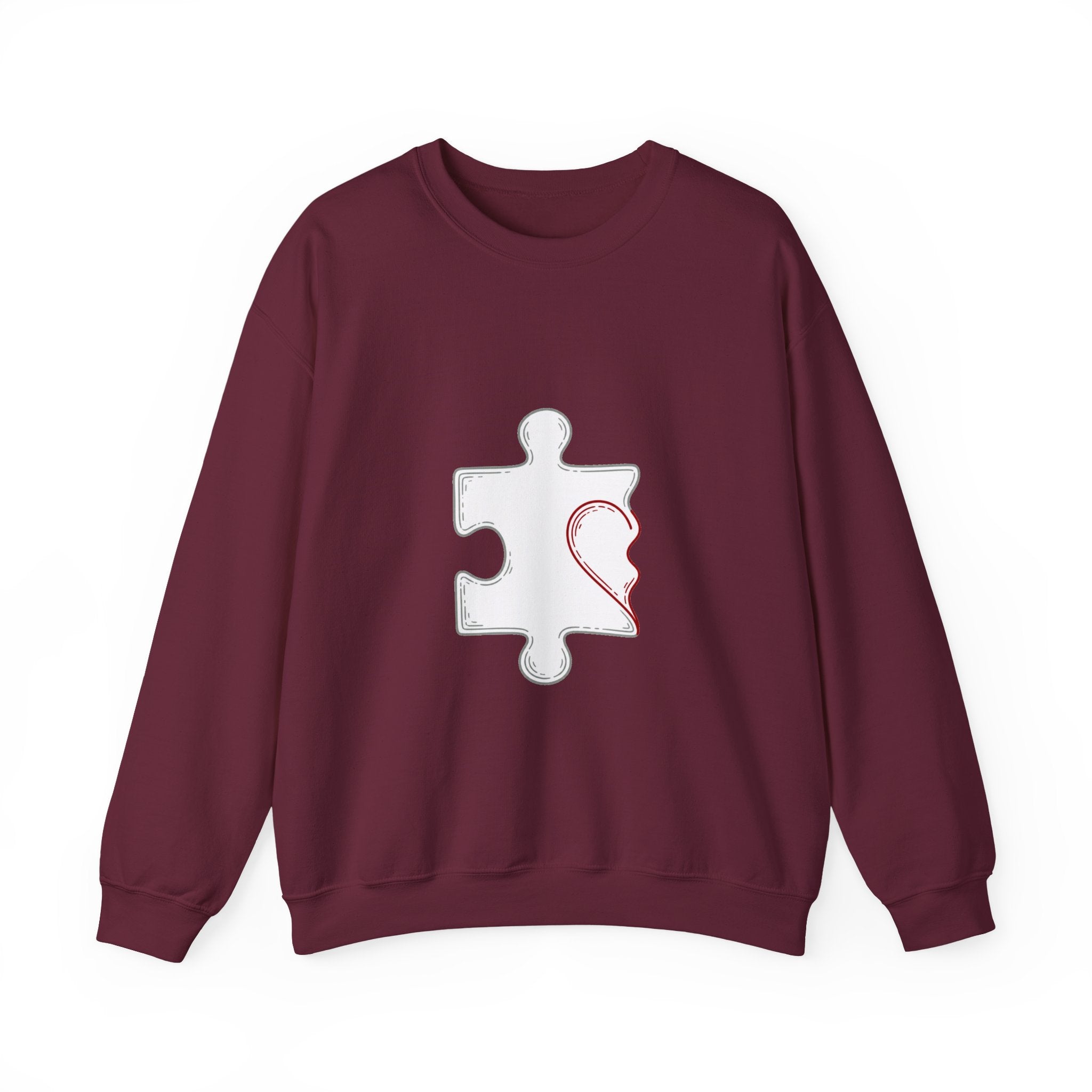 Matching Couple Sweatshirt - Puzzle Pieces Matching Couple Comfort Colors Crew Minimalist Art His Hers Christmas Gift - Design A