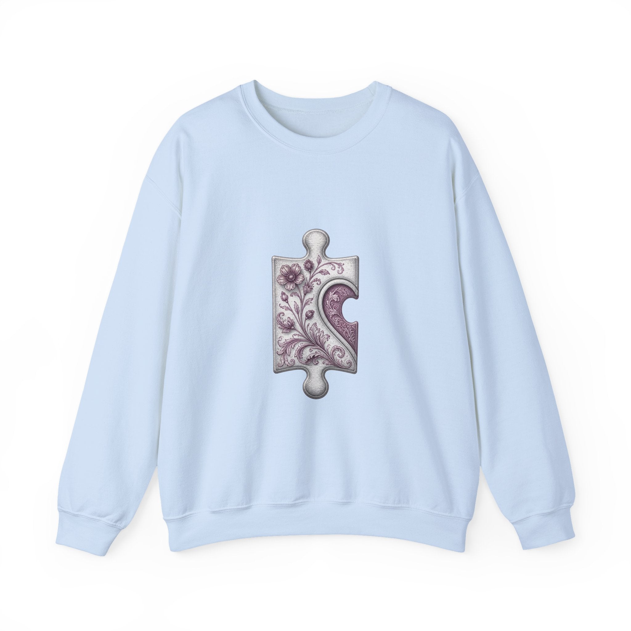 Matching Couple Sweatshirt - Puzzle Pieces Matching Couple Premium Fleece Sweatshirt Vintage Art His Hers Honeymoon Gift - Design A