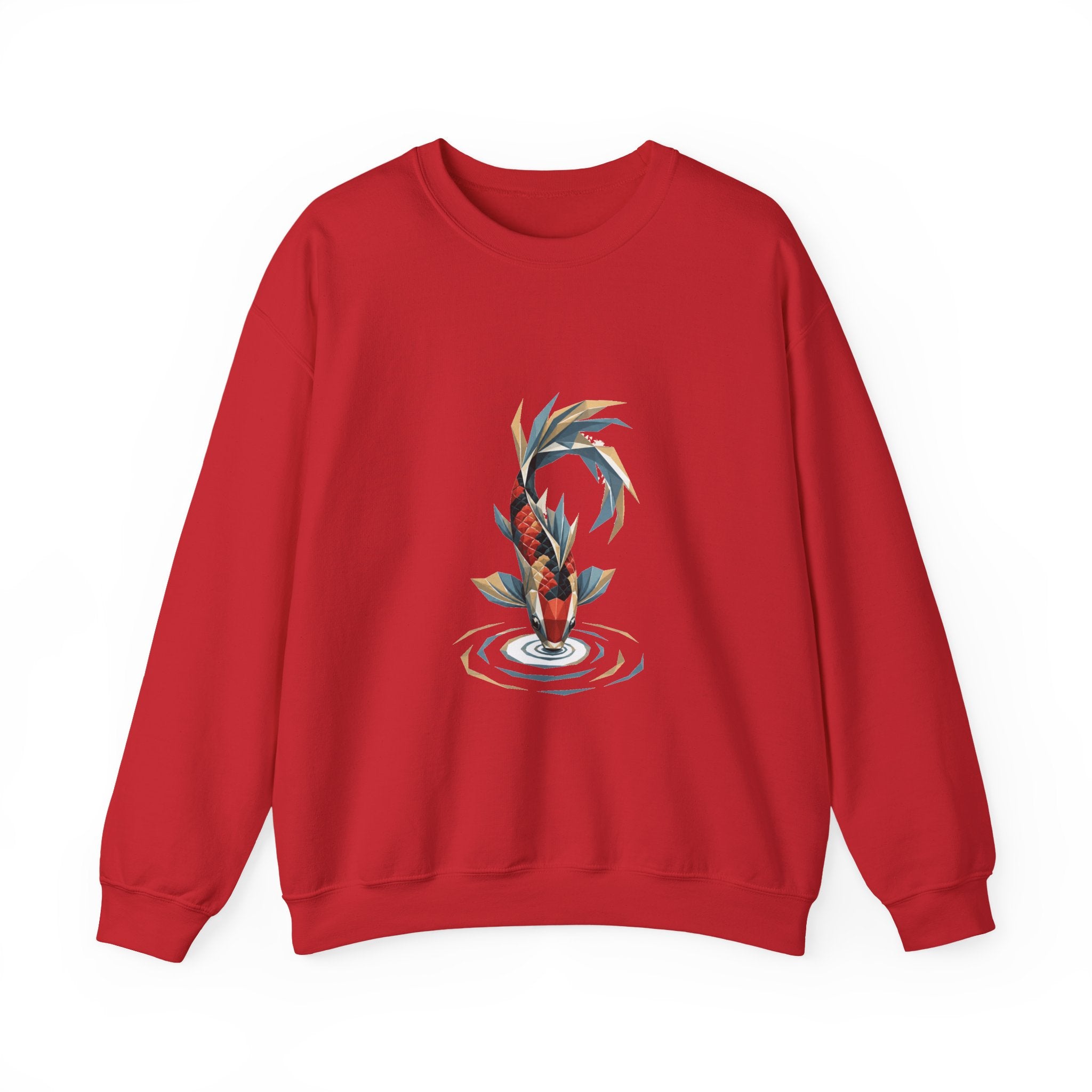 Matching Couple Sweatshirt - Koi Fish Yin Yang Matching Couple Crewneck Sweatshirt Geometric Art His Hers Couple Gift - Design B