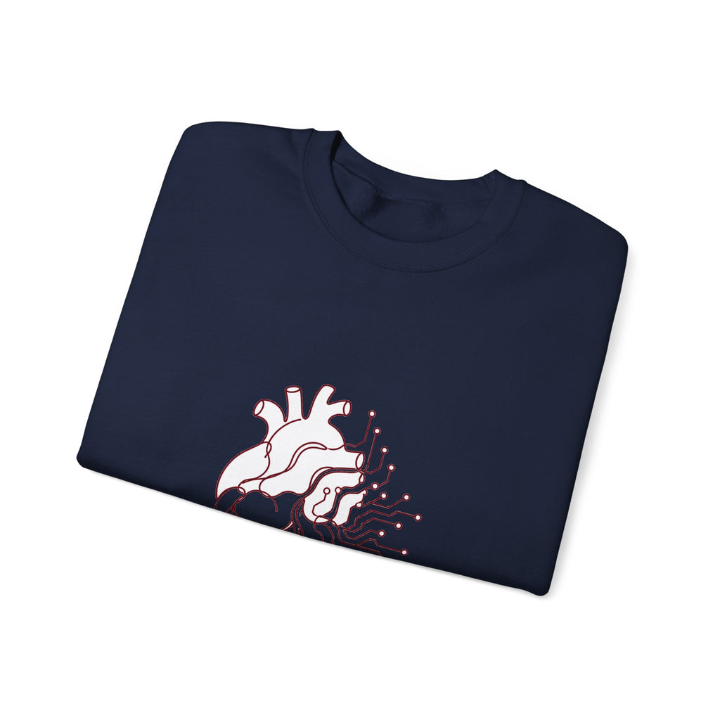 Matching Couple Sweatshirt - Robot & Heart Matching Couple Comfort Colors Crew Minimalist Art His Hers Christmas Gift - Design B