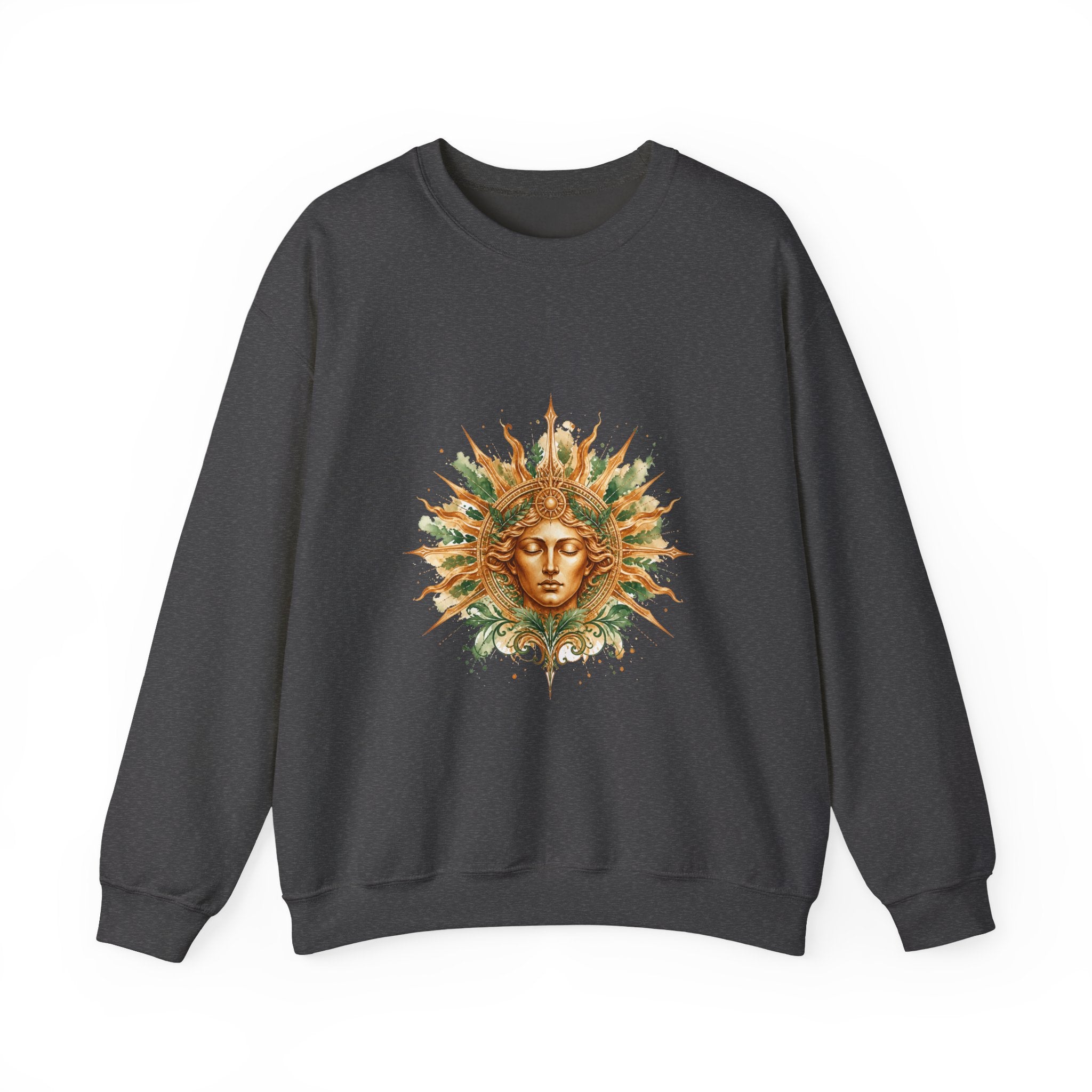 Matching Couple Sweatshirt - Helios & Selene Matching Couple Crewneck Sweatshirt Watercolor Art His Hers Engagement Gift - Design A
